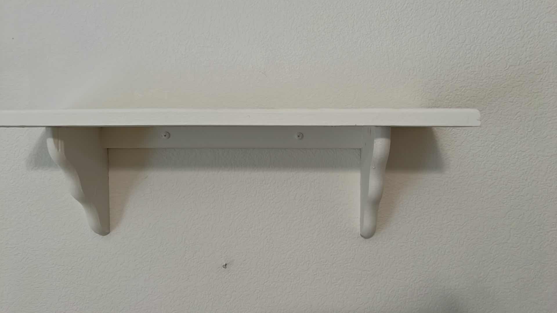 Photo 1 of 2-WHITE WOOD DECORATIVE SHELVES  23” x 7”