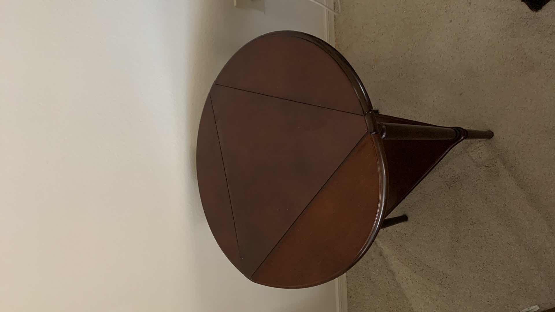 Photo 1 of REGENCY STYLE TRIANGULAR DROP LEAF TABLE 18” X 26”