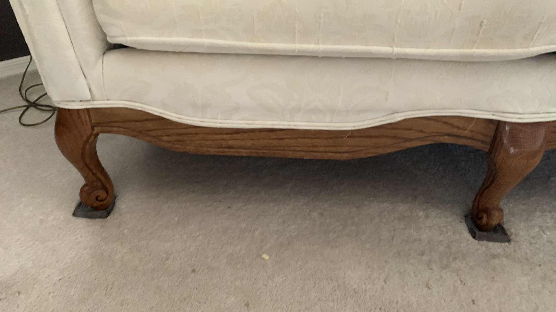 Photo 1 of VICTORIAN STYLE WINGBACK WHITE SOFA 69” X 38” H 38”