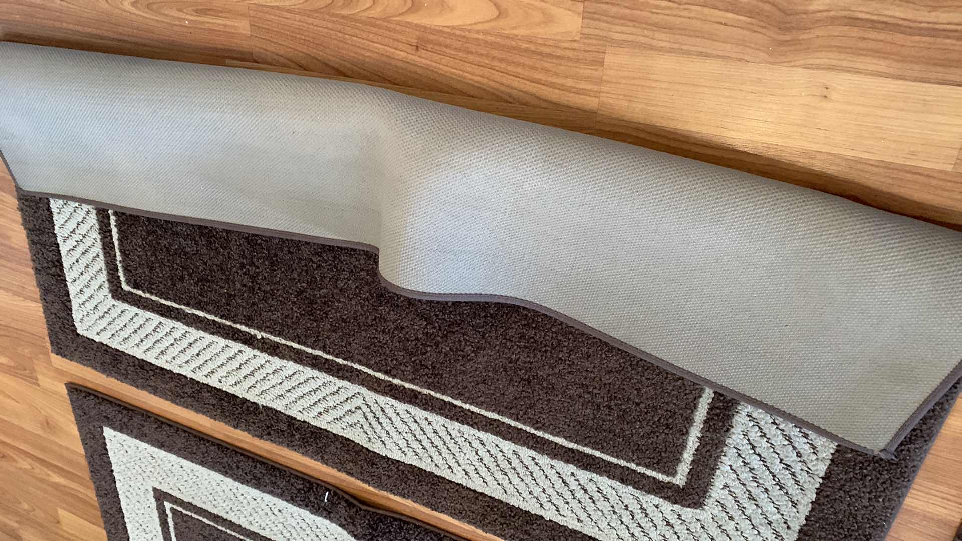 Photo 1 of 5- BROWN W BEIGE AREA RUGS- VARIOUS SIZES