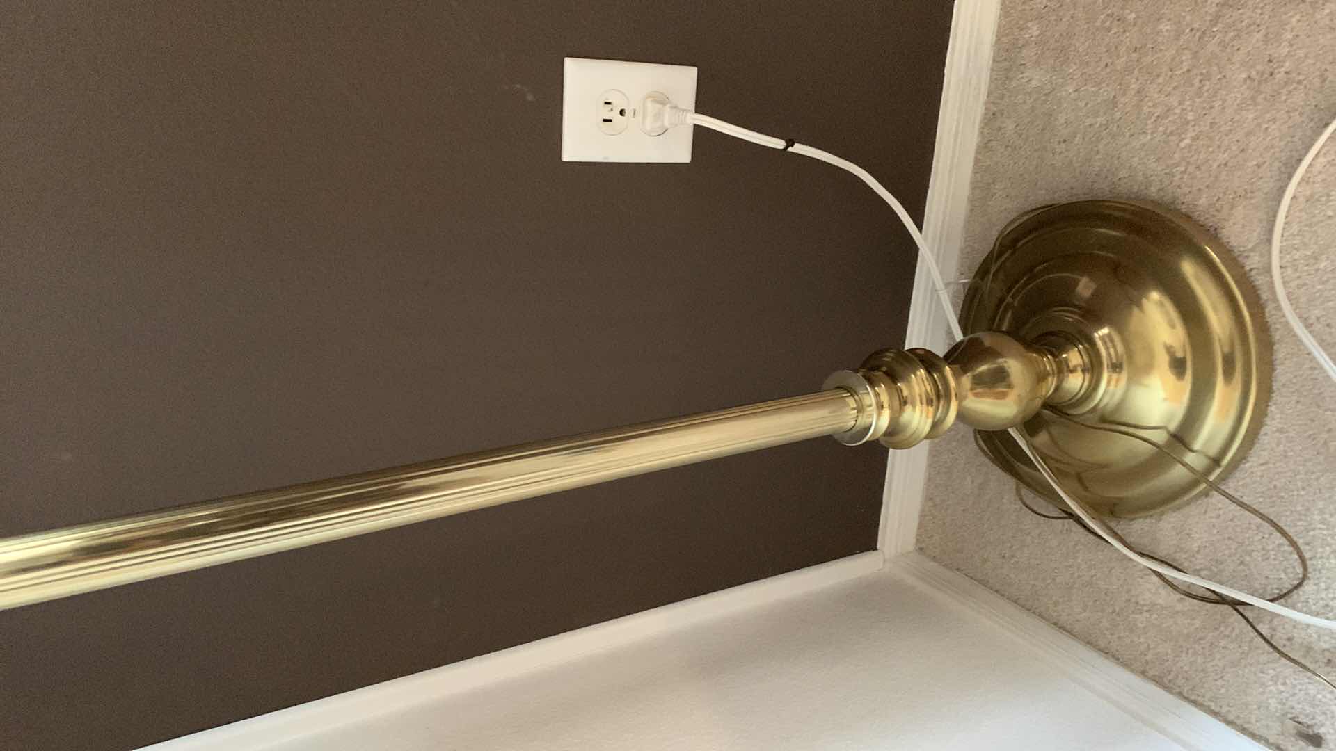 Photo 1 of VINTAGE BRASS CANDELABRA STYLE FLOOR LAMP W PLEATED SHADE  58” X 18”