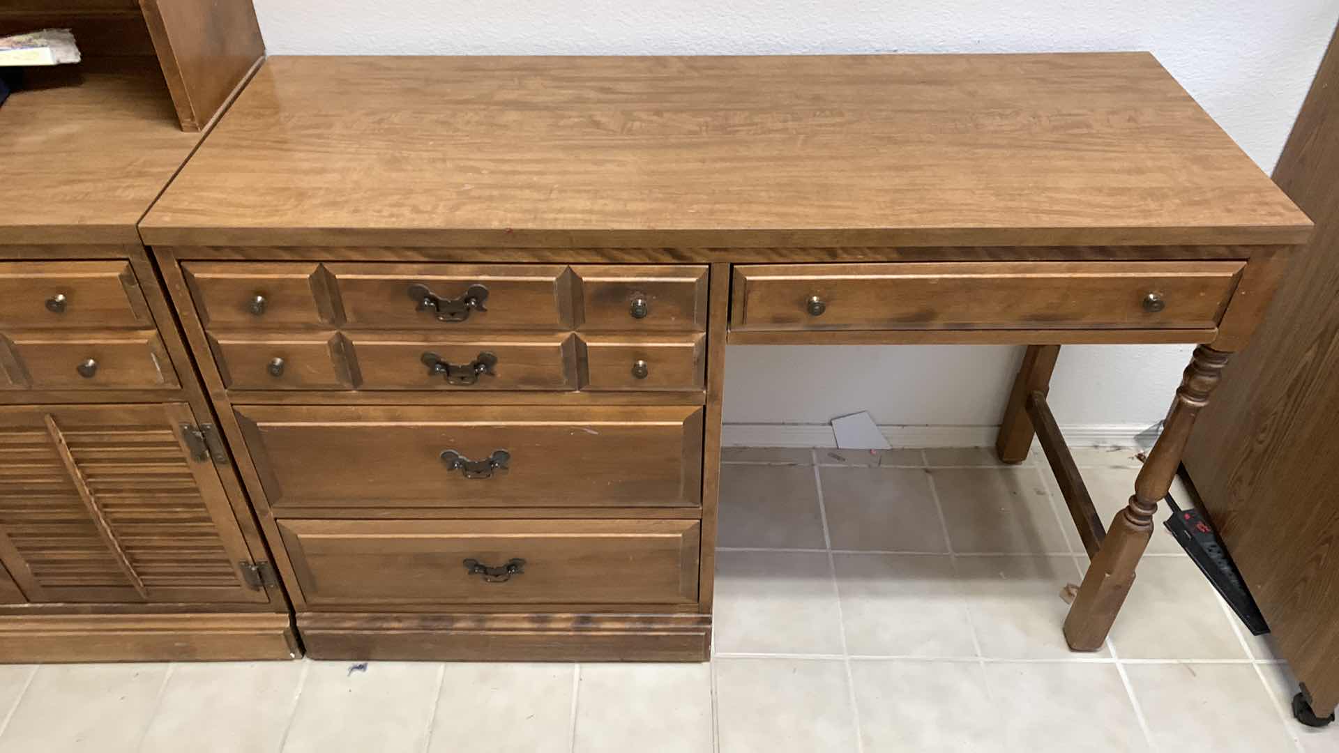View 1 of DESK W SIDE DRAWERS  48” X 18” H 30”  (CONTENTS NOT INCLUDED)