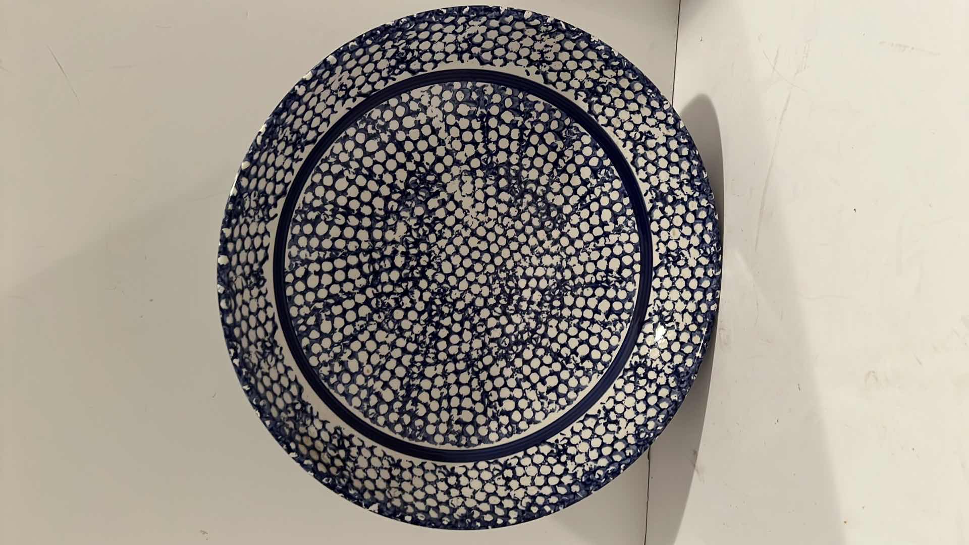 Photo 1 of 2-LARGE BLUE & WHITE SERVING BOWLS