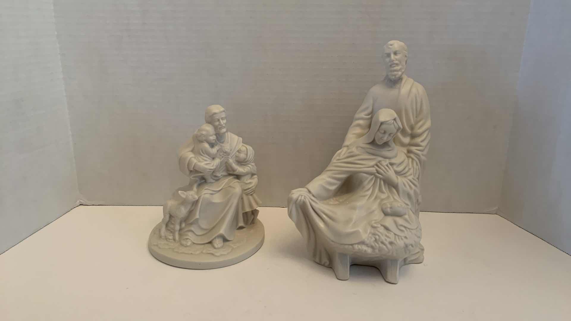 Photo 1 of PAIR OF RELIGIOUS STATUES TALLEST IS 10”