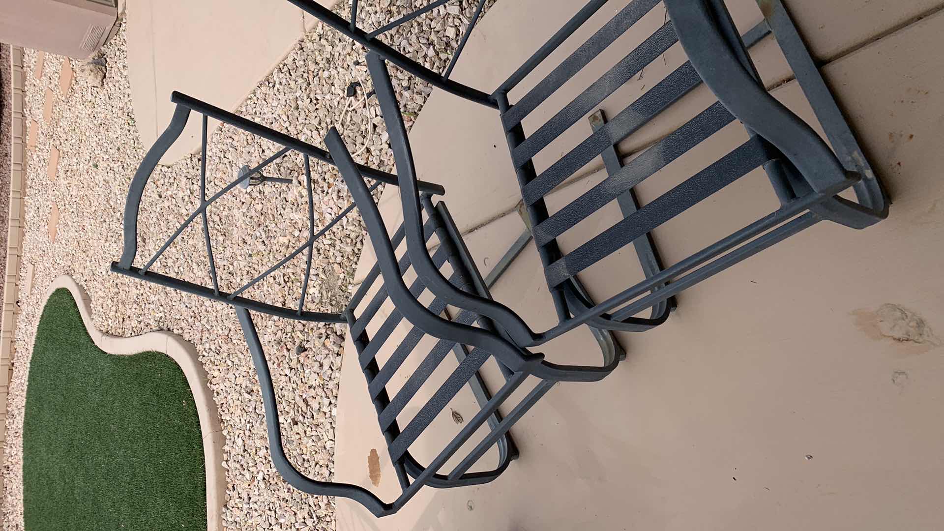 Photo 1 of 4- BLACK ALUMINUM PATIO ROCKING ARM CHAIRS