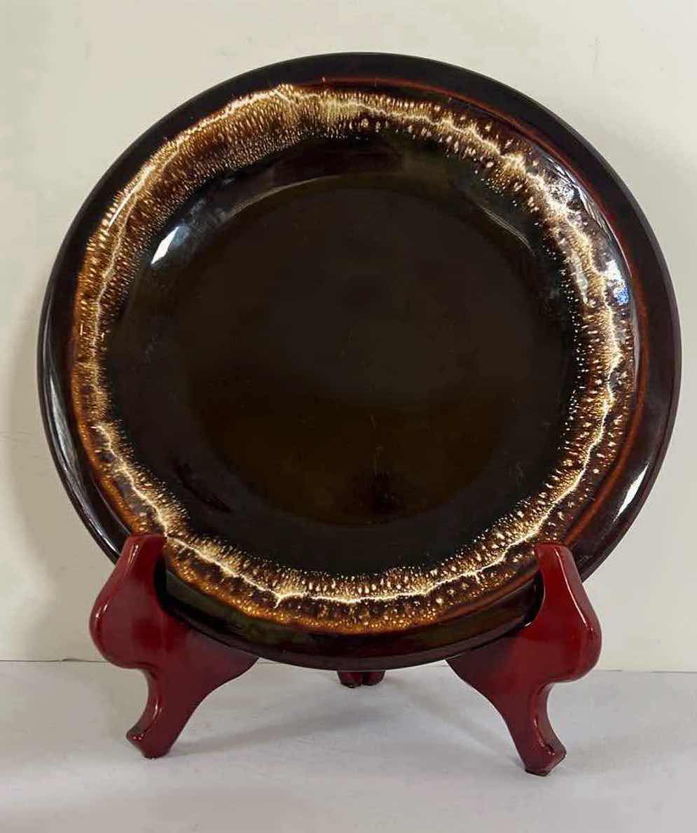 Photo 1 of 6-VINTAGE PFALTZGRAFF GOURMET BROWN DRIP GLAZE 10" DINNER PLATES