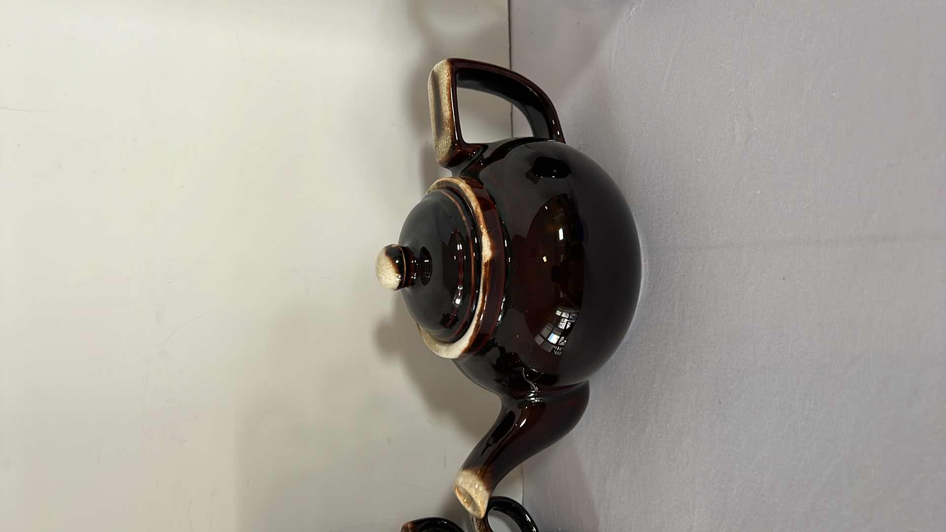 Photo 1 of 7 PCS-VINTAGE PFALTZGRAFF GOURMET BROWN DRIP GLAZE TEAPOT W LID, CREAMER & 4-COFFE CUPS