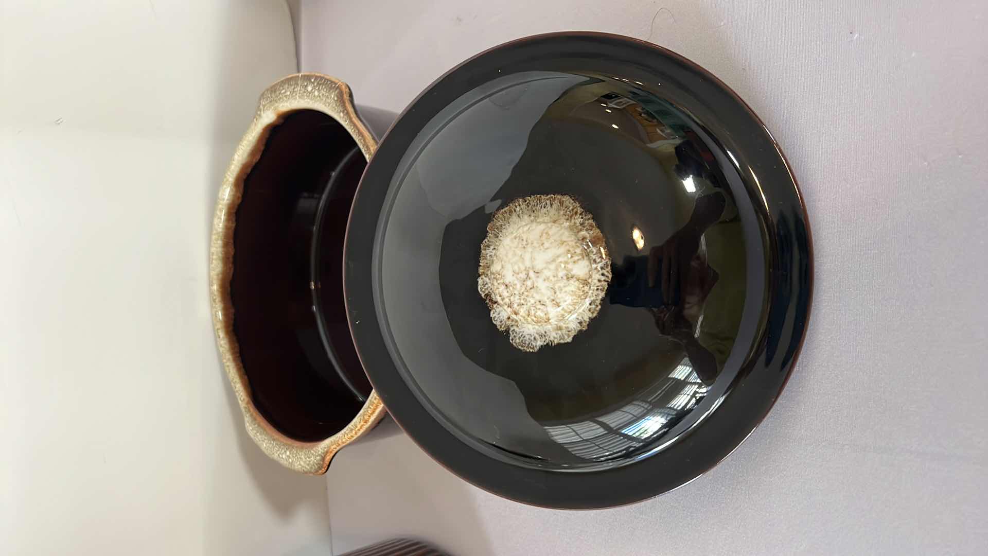 Photo 1 of 4 PCS-VINTAGE PFALTZGRAFF GOURMET BROWN DRIP GLAZE PIE PLATE, CASSEROLE DISH W LID, CASSEROLE DISH NO LID.