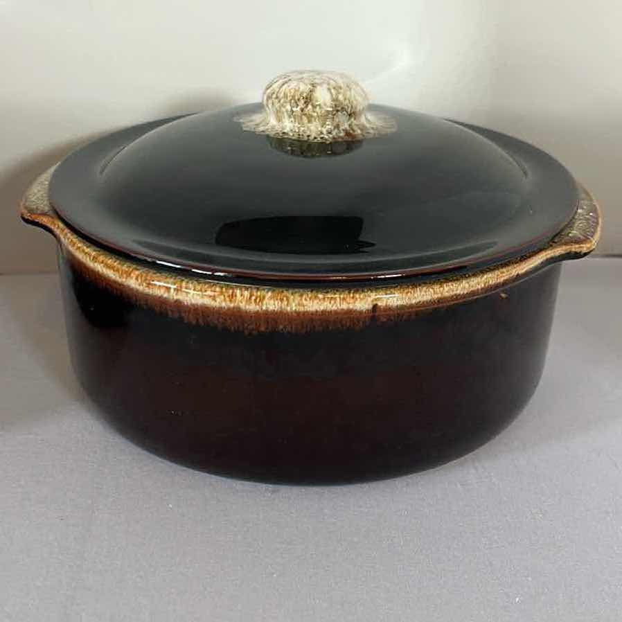 Photo 1 of 4 PCS-VINTAGE PFALTZGRAFF GOURMET BROWN DRIP GLAZE PIE PLATE, CASSEROLE DISH W LID, CASSEROLE DISH NO LID.