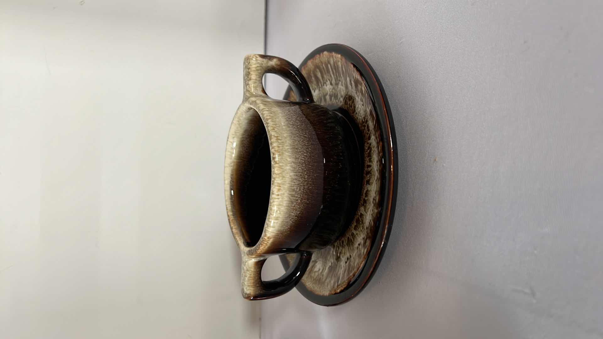 Photo 1 of 6 PCS- VINTAGE PFALTZGRAFF GOURMET BROWN DRIP GLAZE SOUP BOWLS W SAUCERS