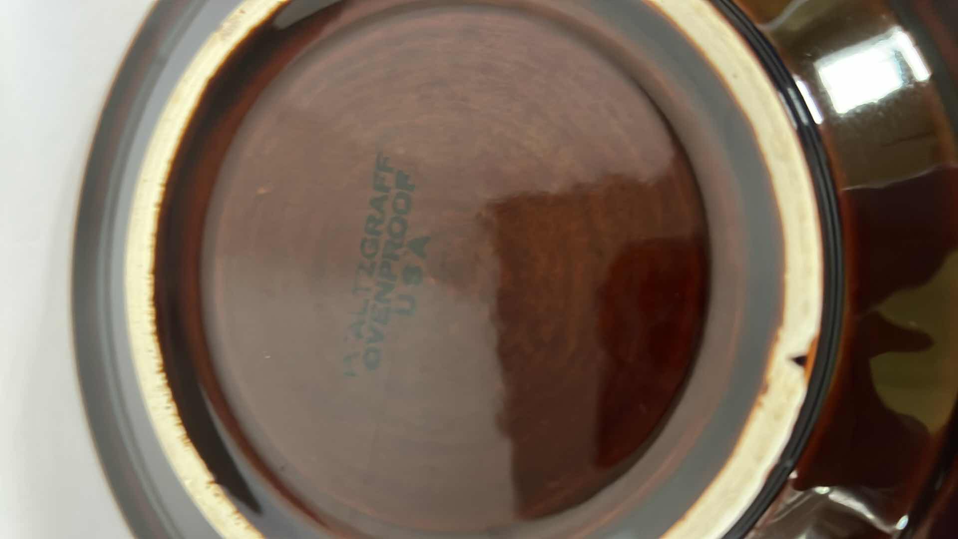 Photo 1 of 6 PCS- VINTAGE PFALTZGRAFF GOURMET BROWN DRIP GLAZE SOUP BOWLS W SAUCERS