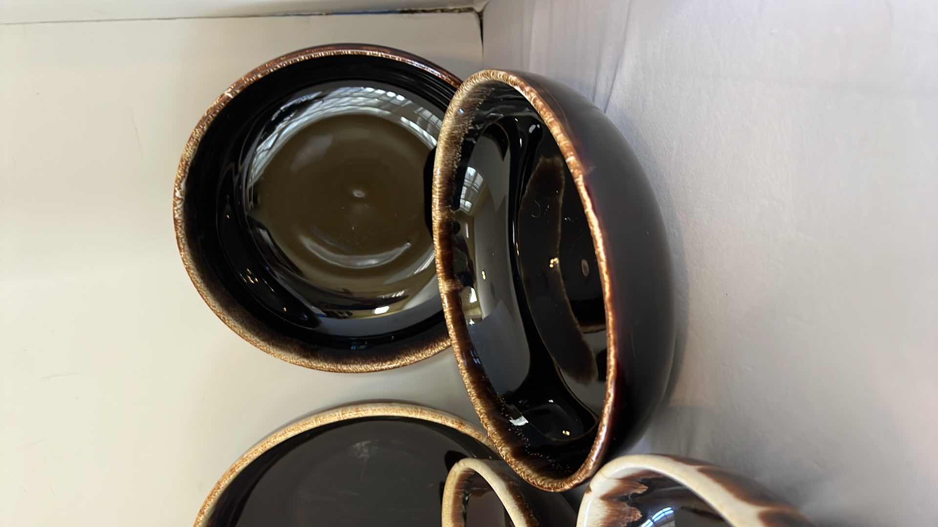 Photo 1 of 6-VINTAGE PFALTZGRAFF GOURMET BROWN DRIP GLAZE SERVING/VEGETABLE BOWLS (VARIES SIZES)