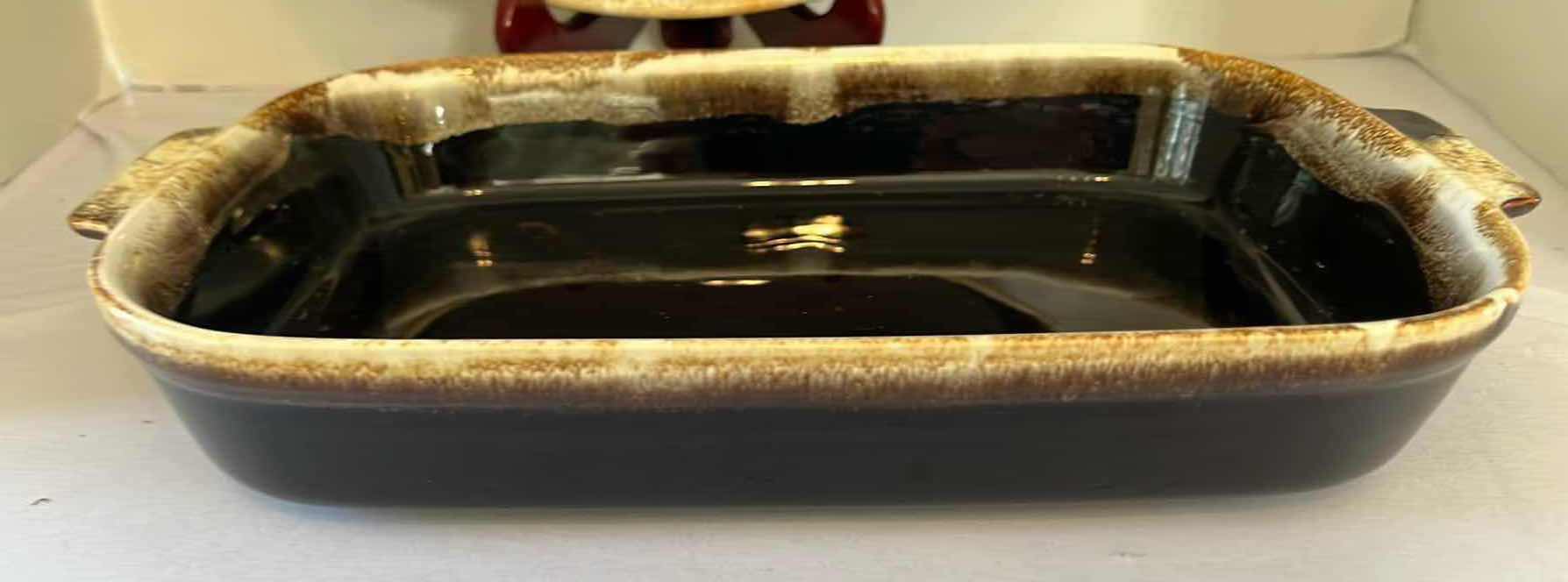 Photo 1 of 2-VINTAGE PFALTZGRAFF GOURMET BROWN DRIP GLAZE LARGE SERVING/BAKEWARE (W15" & W13")