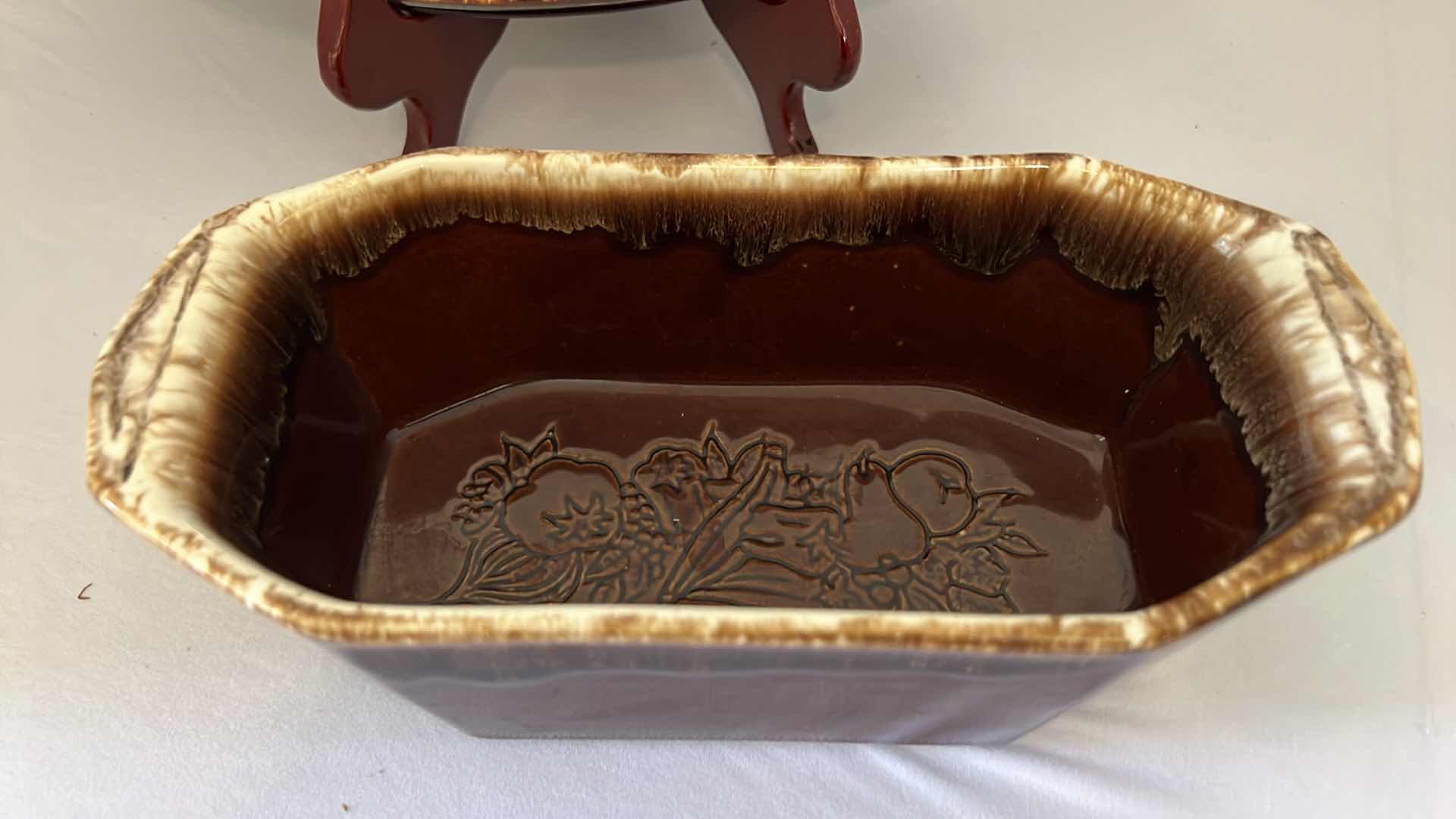 Photo 1 of 3-VINTAGE PFALTZGRAFF GOURMET BROWN DRIP GLAZE LARGE SERVING/BAKEWARE (W15", W14" & W9")