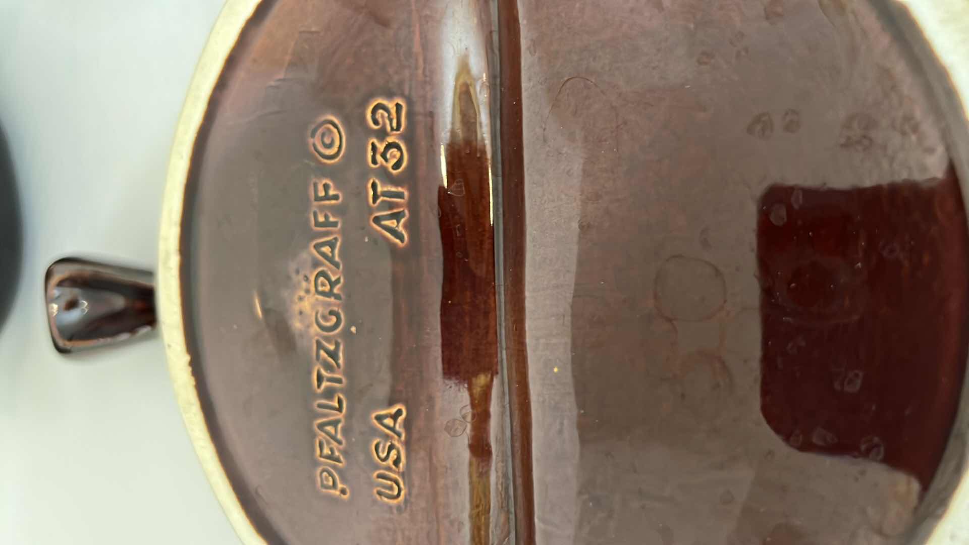 Photo 1 of 3-VINTAGE PFALTZGRAFF GOURMET BROWN DRIP GLAZE GRAVY BOAT, CANDLEHOLDER & SERVING DISH