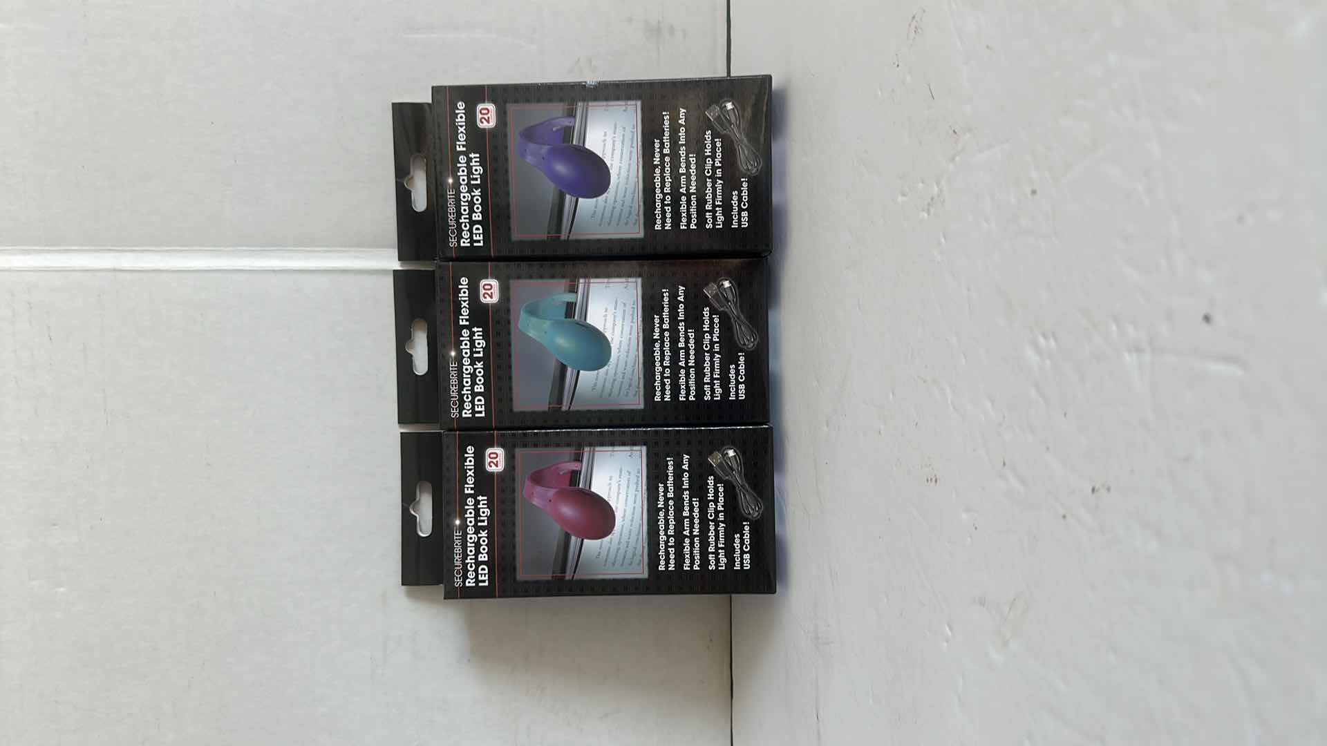 Photo 3 of 3-NEW SECUREBRITE RECHARGEABLE FLEXIBLE LED BOOK LIGHTS