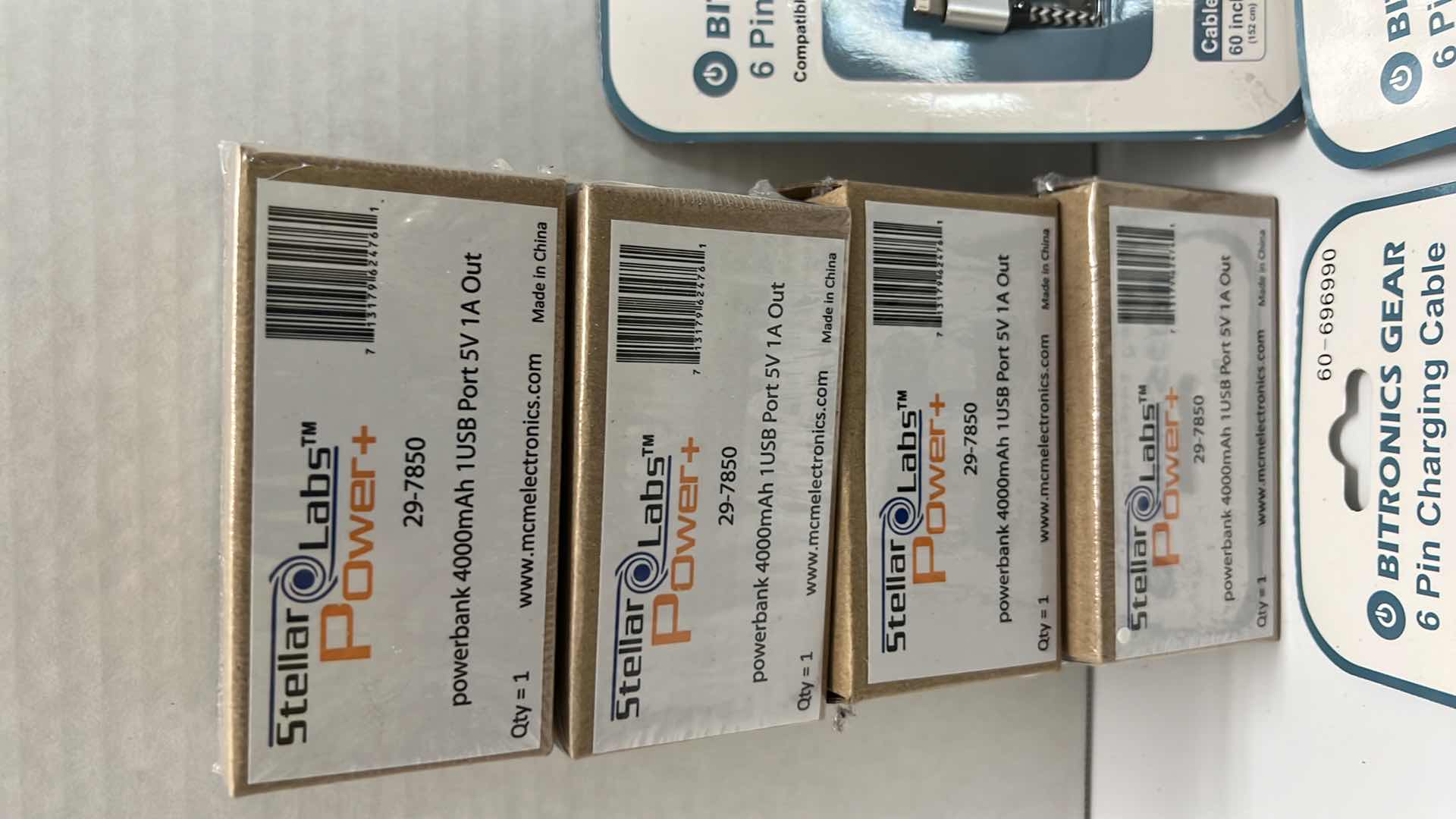 Photo 1 of 4-STELLAR LABS POWERBANKS , 3-BITRONICS 6 PIN CHARGING CABLED