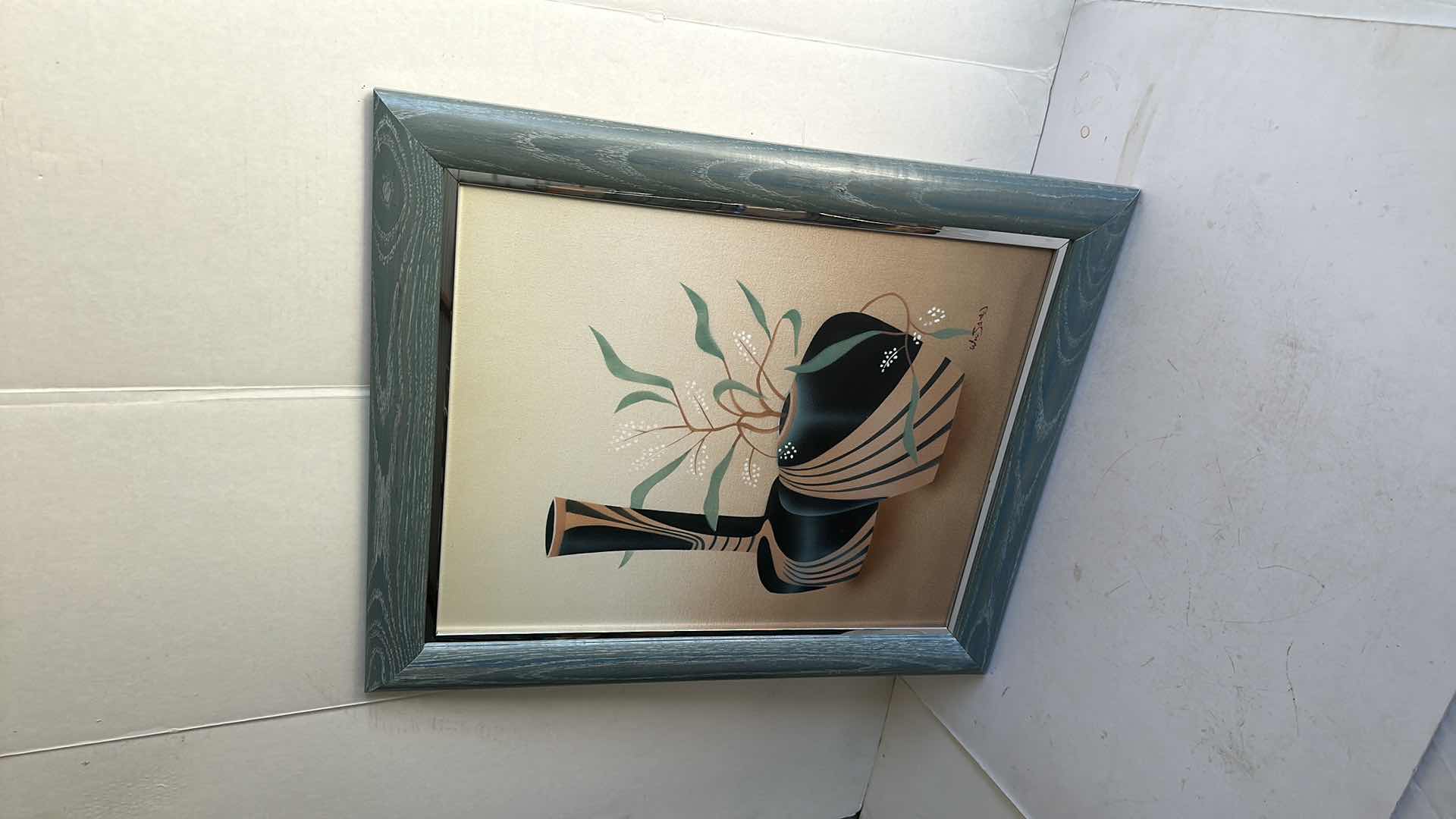 Photo 1 of FRAMED "BLACK W TAN VASES" ARTWORK-ARTIST SIGNED 20” X  24”