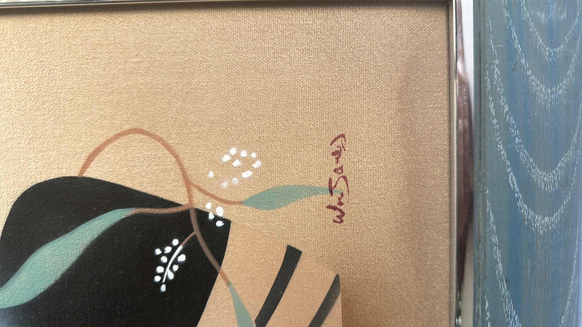 Photo 1 of FRAMED "BLACK W TAN VASES" ARTWORK-ARTIST SIGNED 20” X  24”