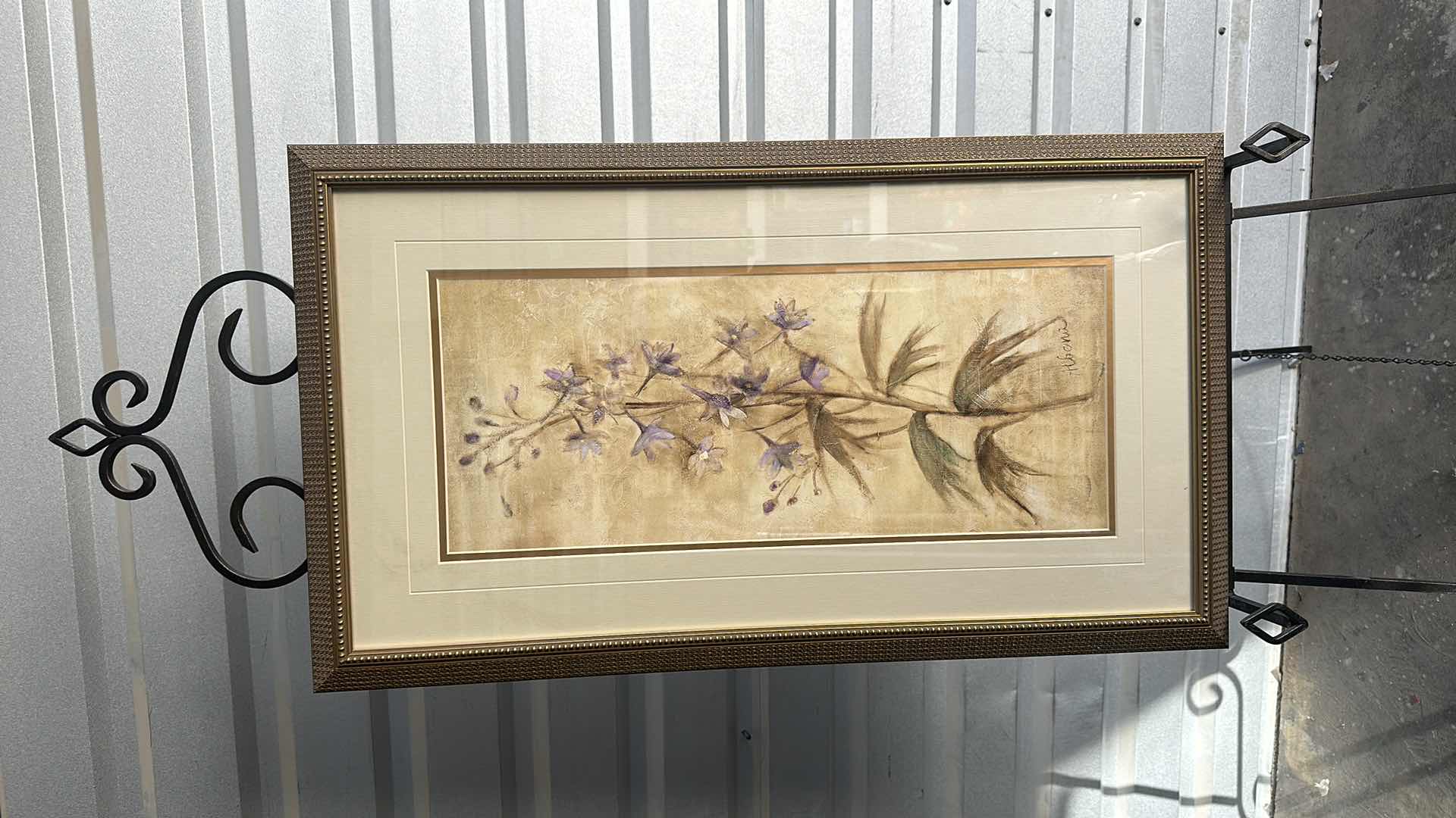 Photo 1 of 2-FRAMED "FLORAL" ARTWORKS  14”X 38”,19”X 32”   (EASEL NOT INCLUDED)