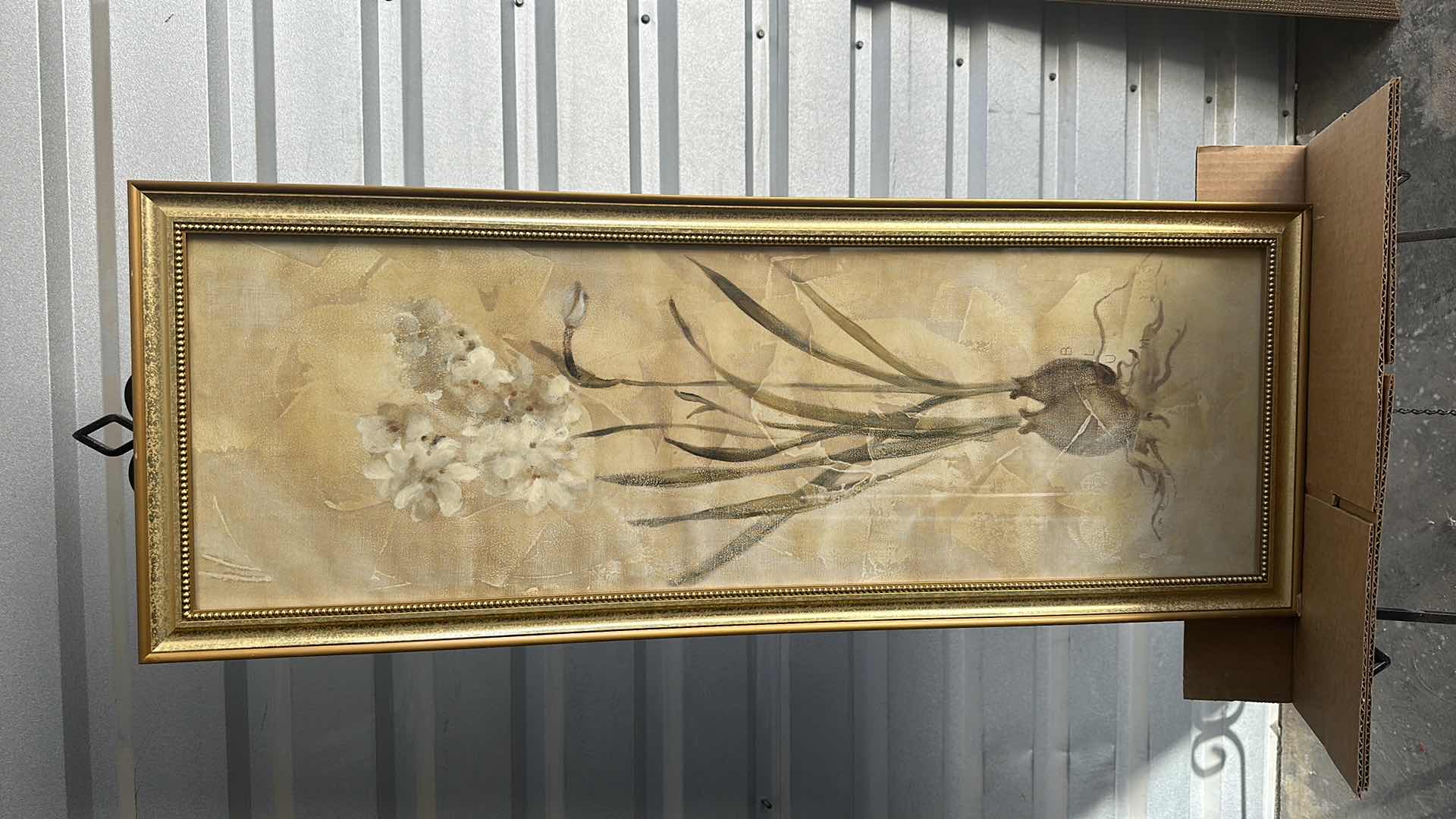 Photo 2 of 2-FRAMED "FLORAL" ARTWORKS  14”X 38”,19”X 32”   (EASEL NOT INCLUDED)