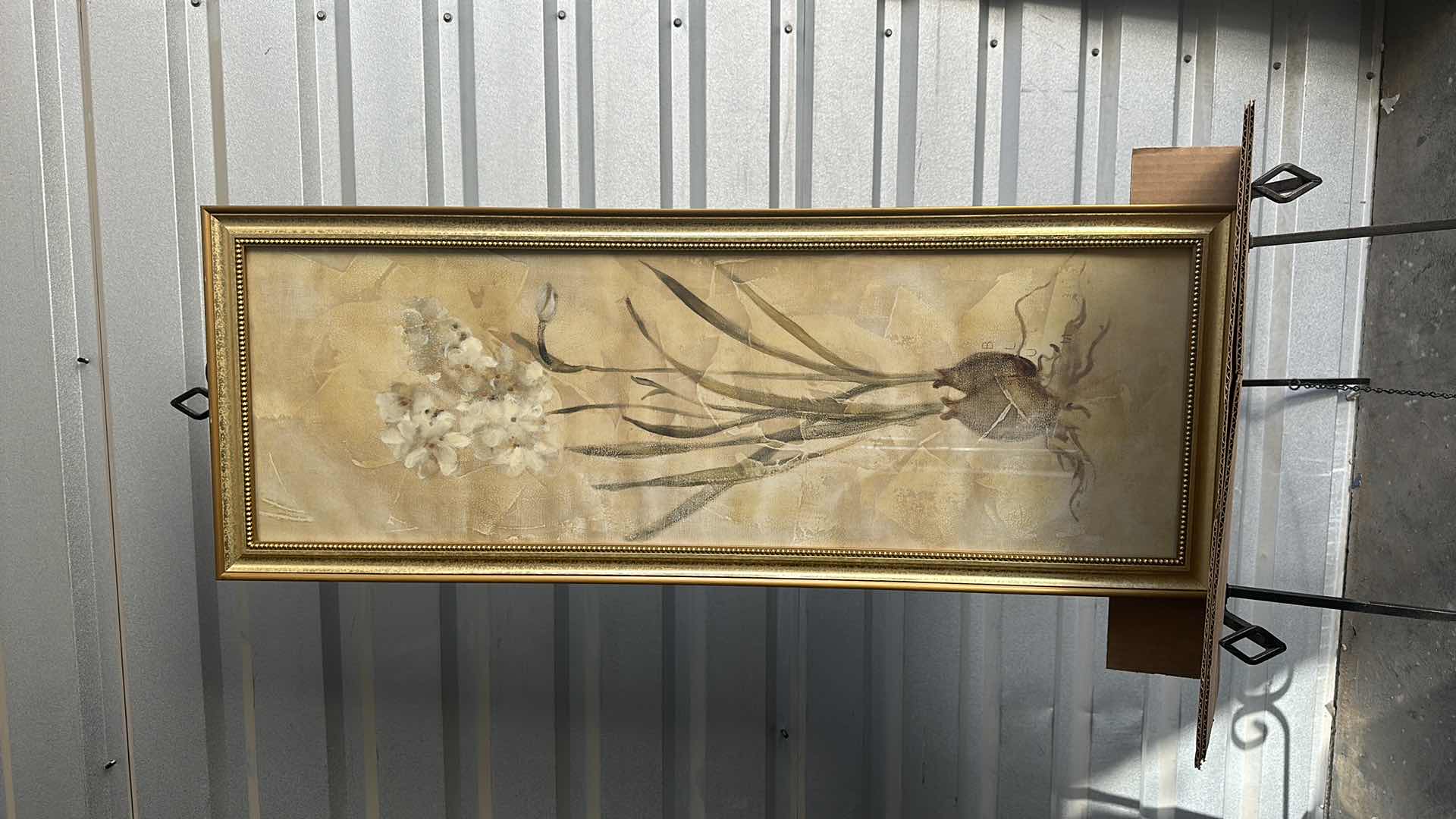 Photo 1 of 2-FRAMED "FLORAL" ARTWORKS  14”X 38”,19”X 32”   (EASEL NOT INCLUDED)