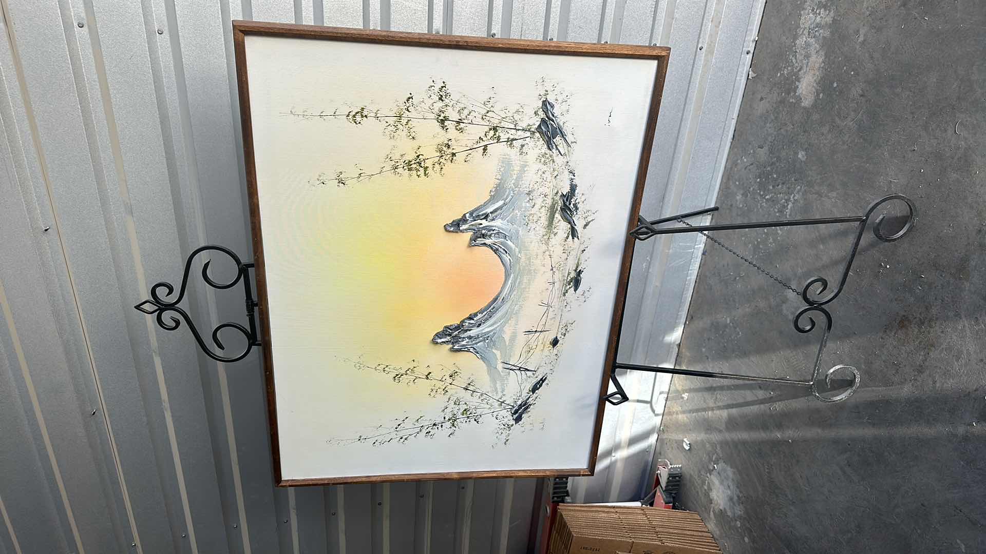 Photo 1 of FRAMED "MT PEAKS" OIL PAINTING-ARTIST SIGNED  41”X 31” (EASEL NOT INCLUDED)