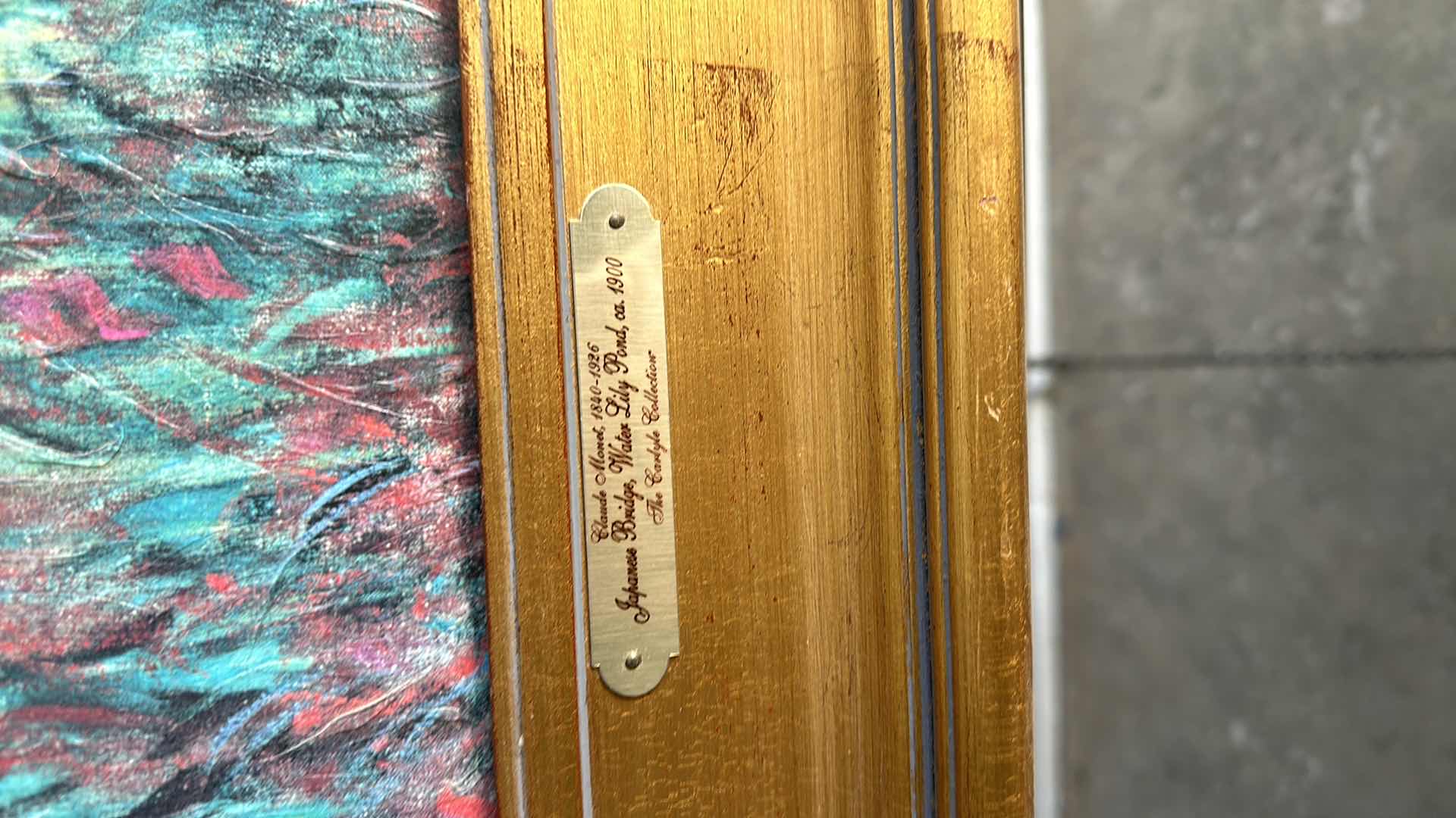 Photo 1 of GOLD FRAMED VINTAGE  "JAPANESE BRIDGE WATER LILY POND" OIL PAINTING W COA CLAUDE MONET 1840-1926  34”X 25”  (EASEL NOT INCLUDED)