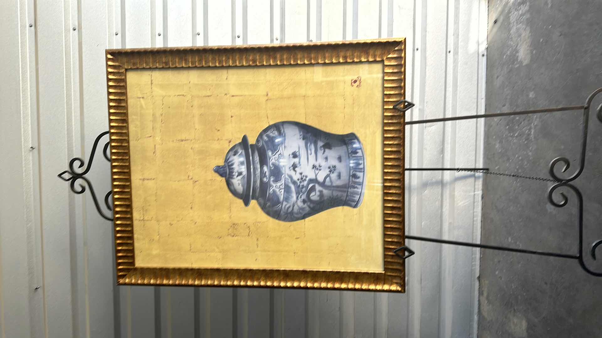 Photo 1 of GOLD FRAMED "BLUE VASE" ARTWORK  28”X 34” (EASEL NOT INCLUDED)