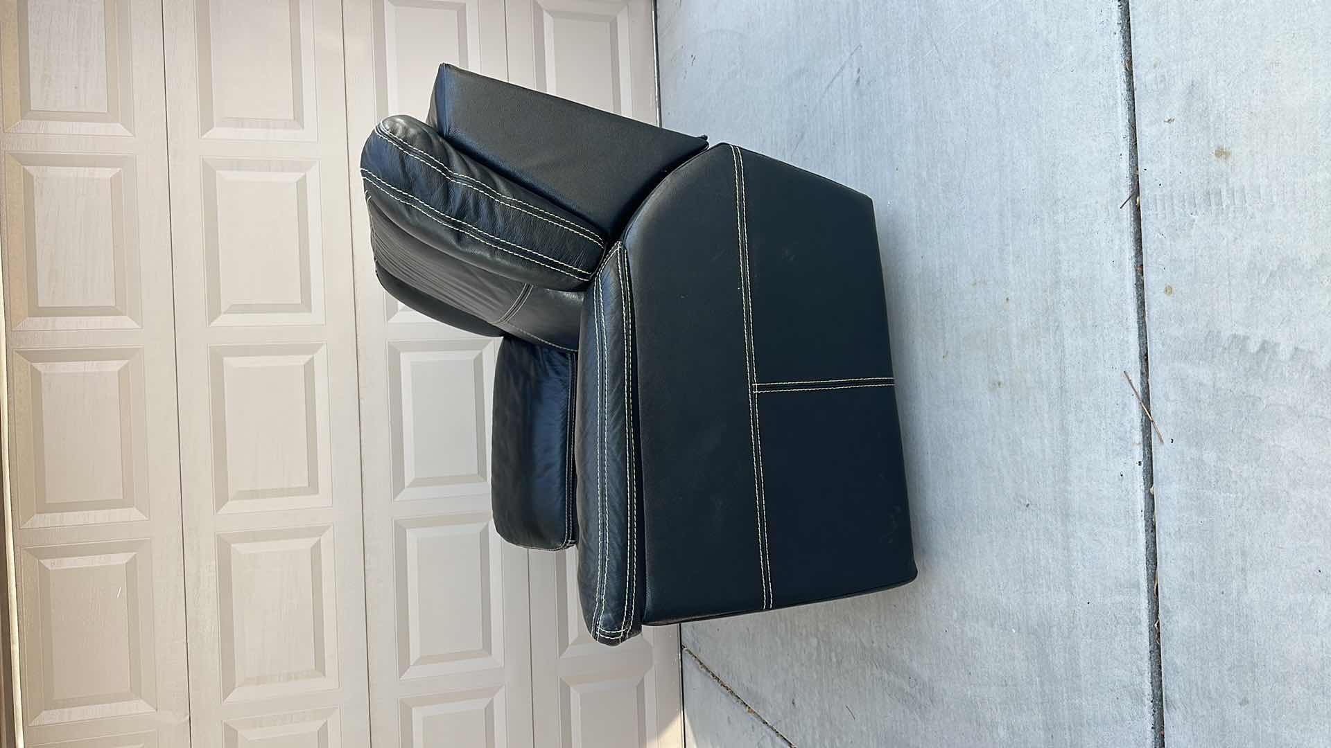 Photo 1 of OVERSIZED BLACK LEATHER RECLINER-GOOD CONDITION