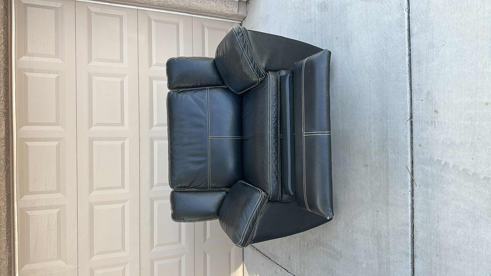 Photo 1 of OVERSIZED BLACK LEATHER RECLINER-GOOD CONDITION