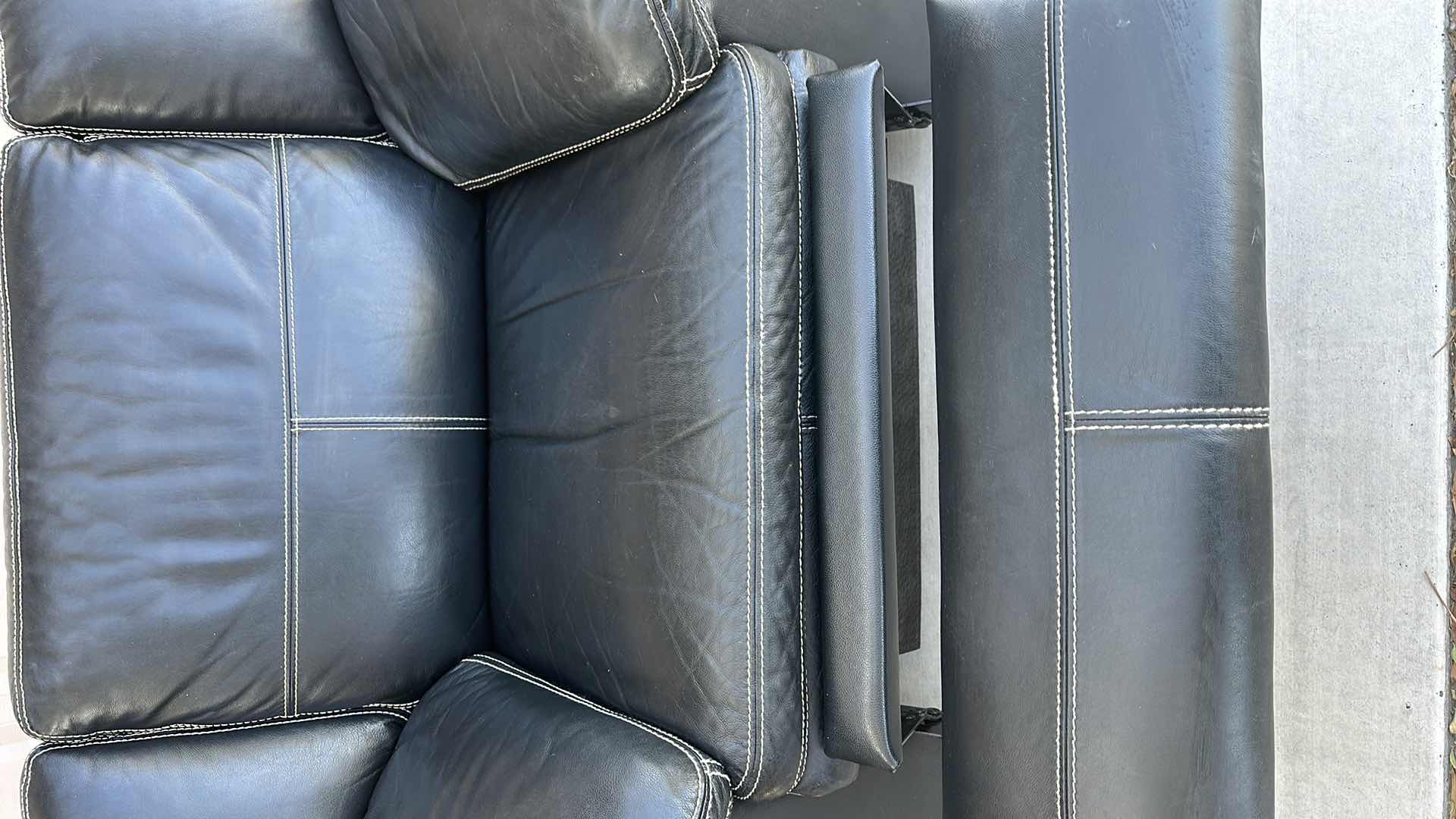 Photo 1 of OVERSIZED BLACK LEATHER RECLINER-GOOD CONDITION