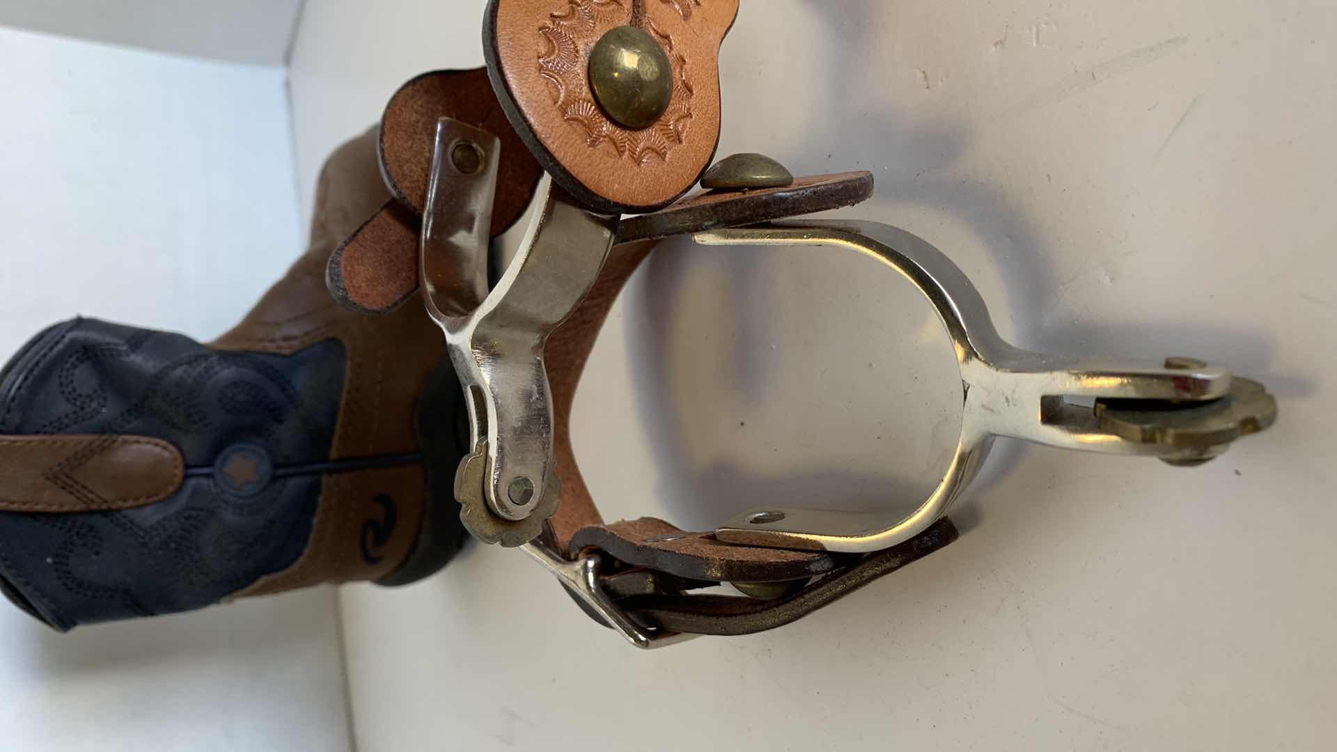 Photo 1 of CHILDRENS  LEATHER AND METAL COWBOY SPURS