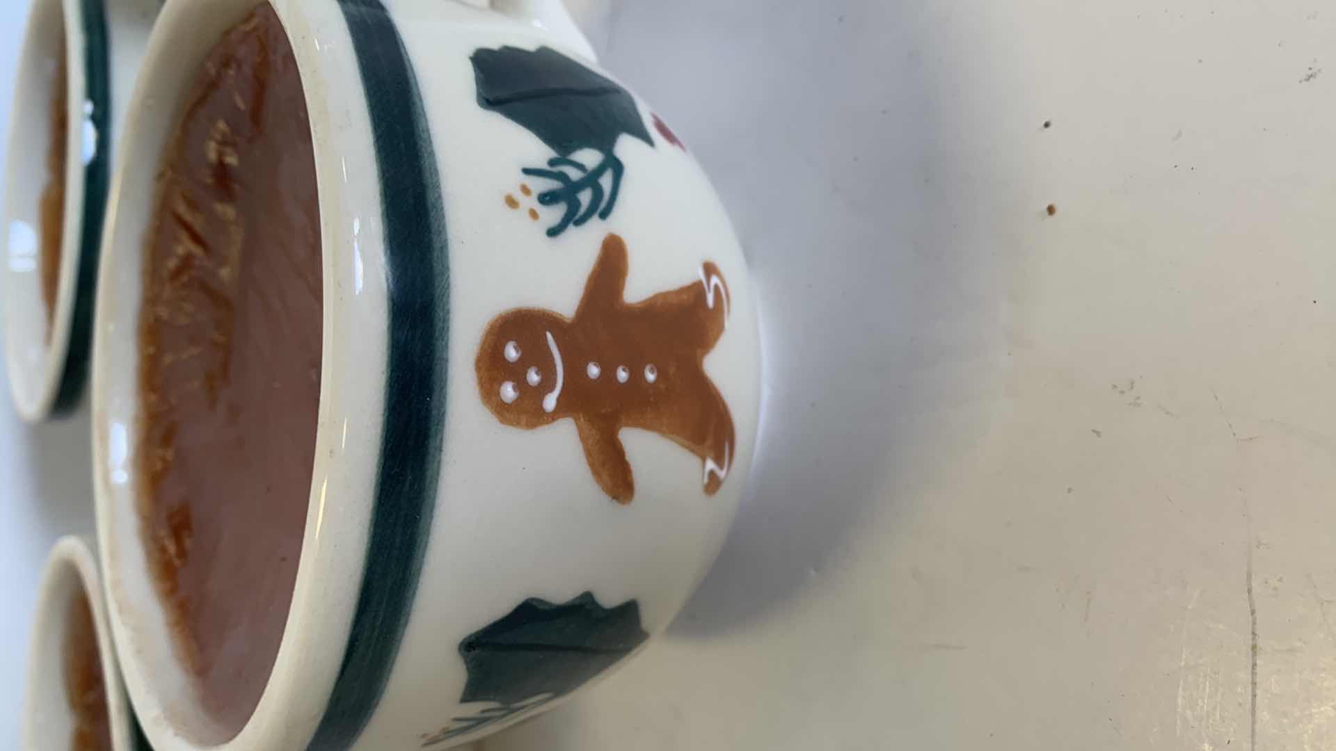 Photo 1 of 4 LARGE CHRISTMAS MUGS FILLED WITH GINGERBREAD SCENTED CANDLE WAX.