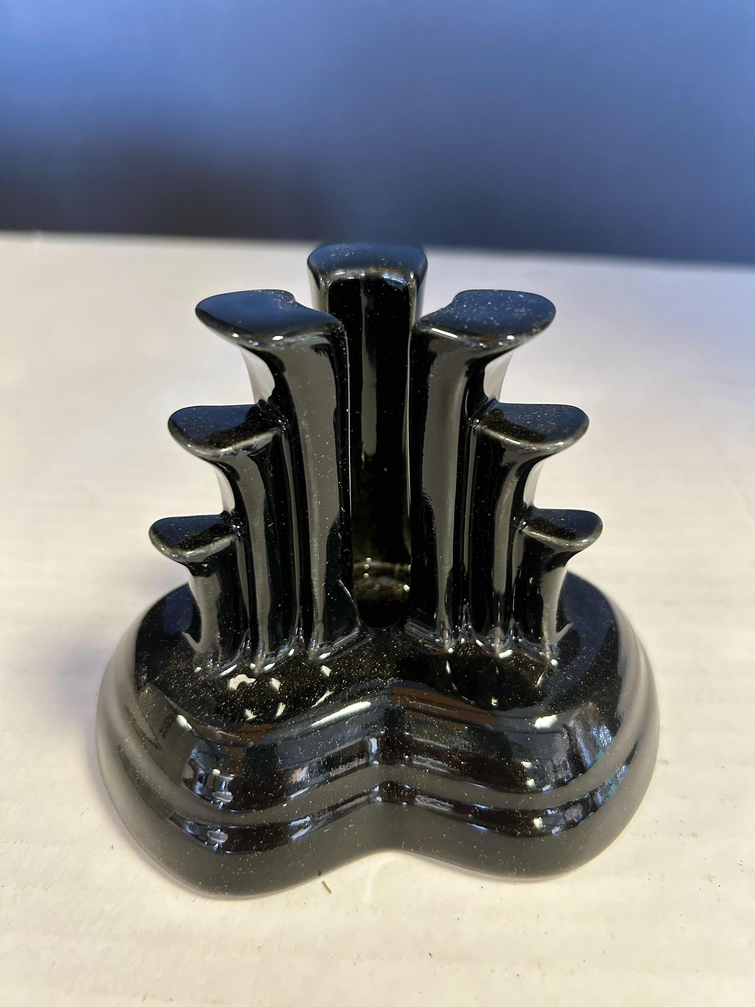 Photo 1 of FIESTA WARE BLACK PYRAMID SINGLE CANDLE HOLDER