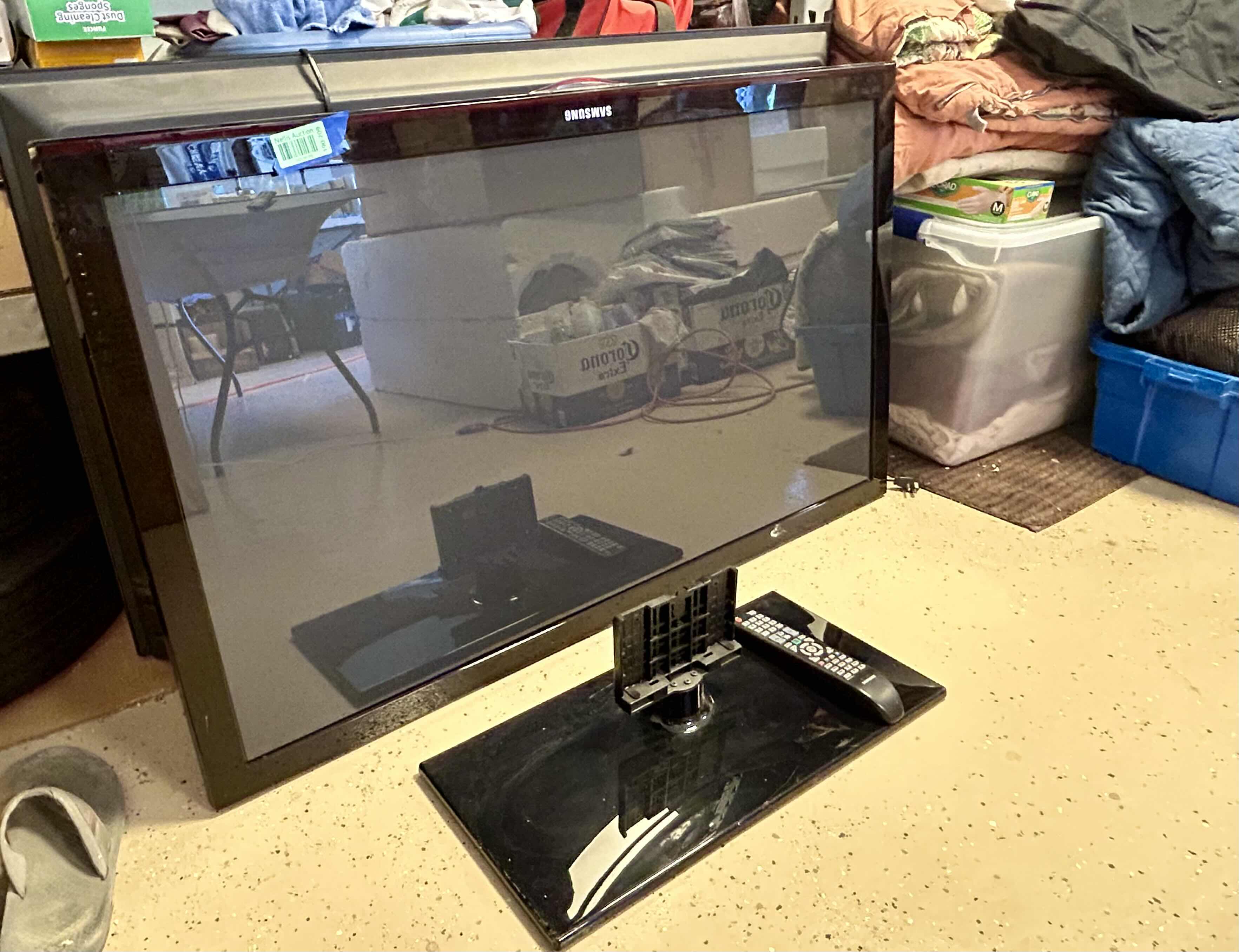 Photo 1 of 50” SAMSUNG PLASMA TELEVISION WITH DETACHED STAND AND REMOTE