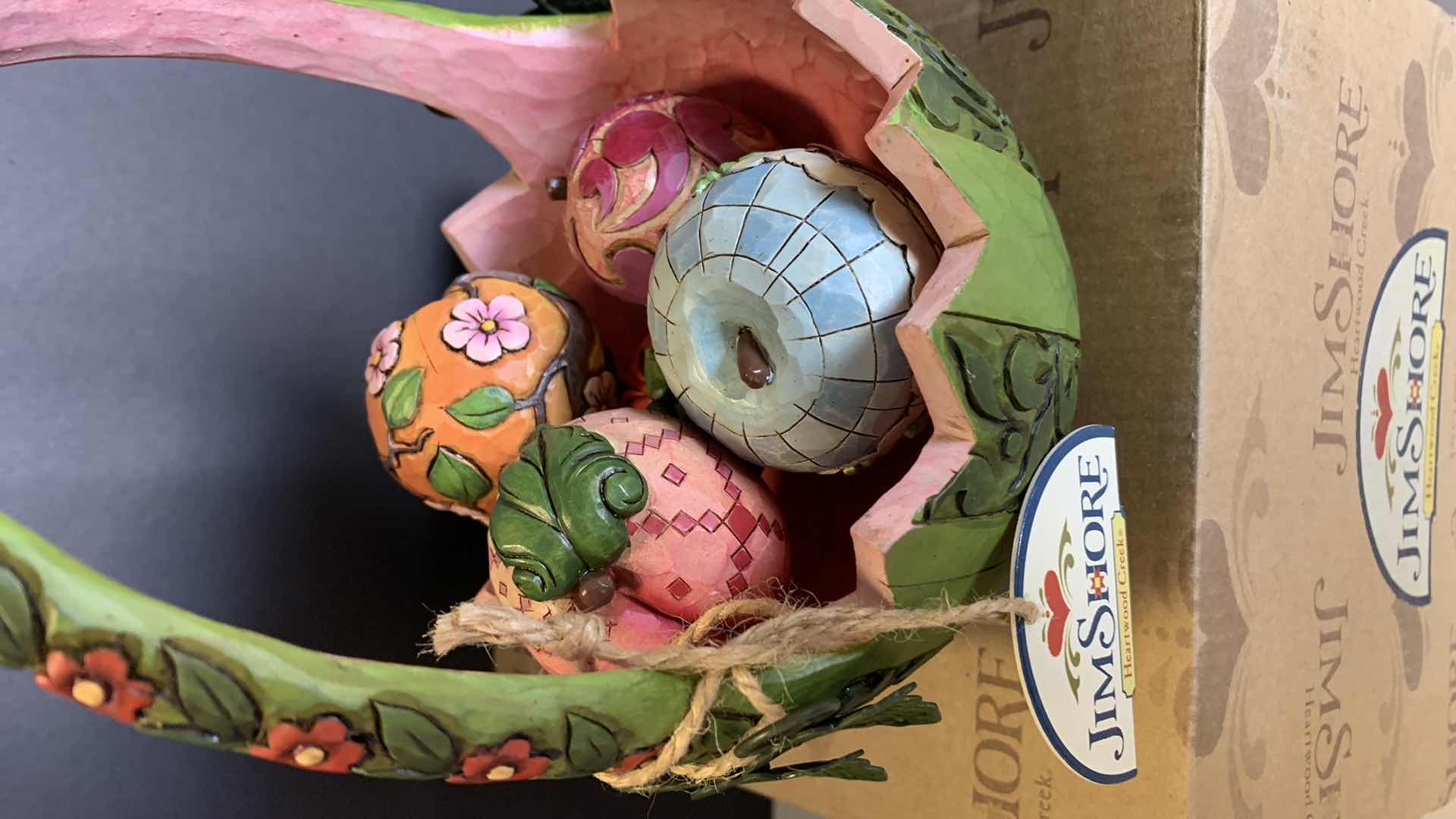 Photo 1 of JIM SHORE HEARTWOOD CREEK WATERMELON BASKET WITH FRUIT 8” TALL