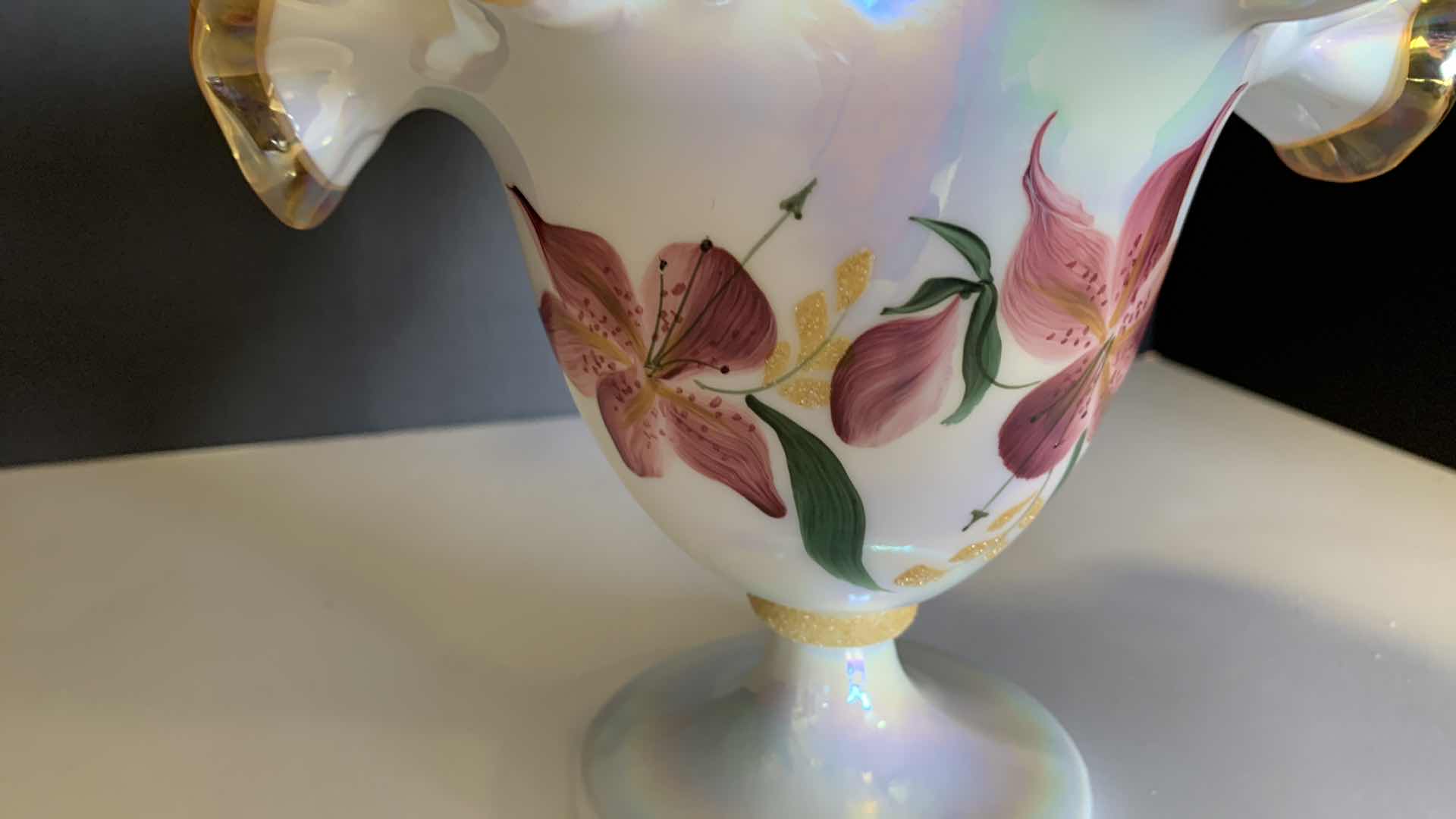 Photo 1 of FENTON BILL AND ELINOR 50TH ANNIVERSARY BASKET 11” TALL