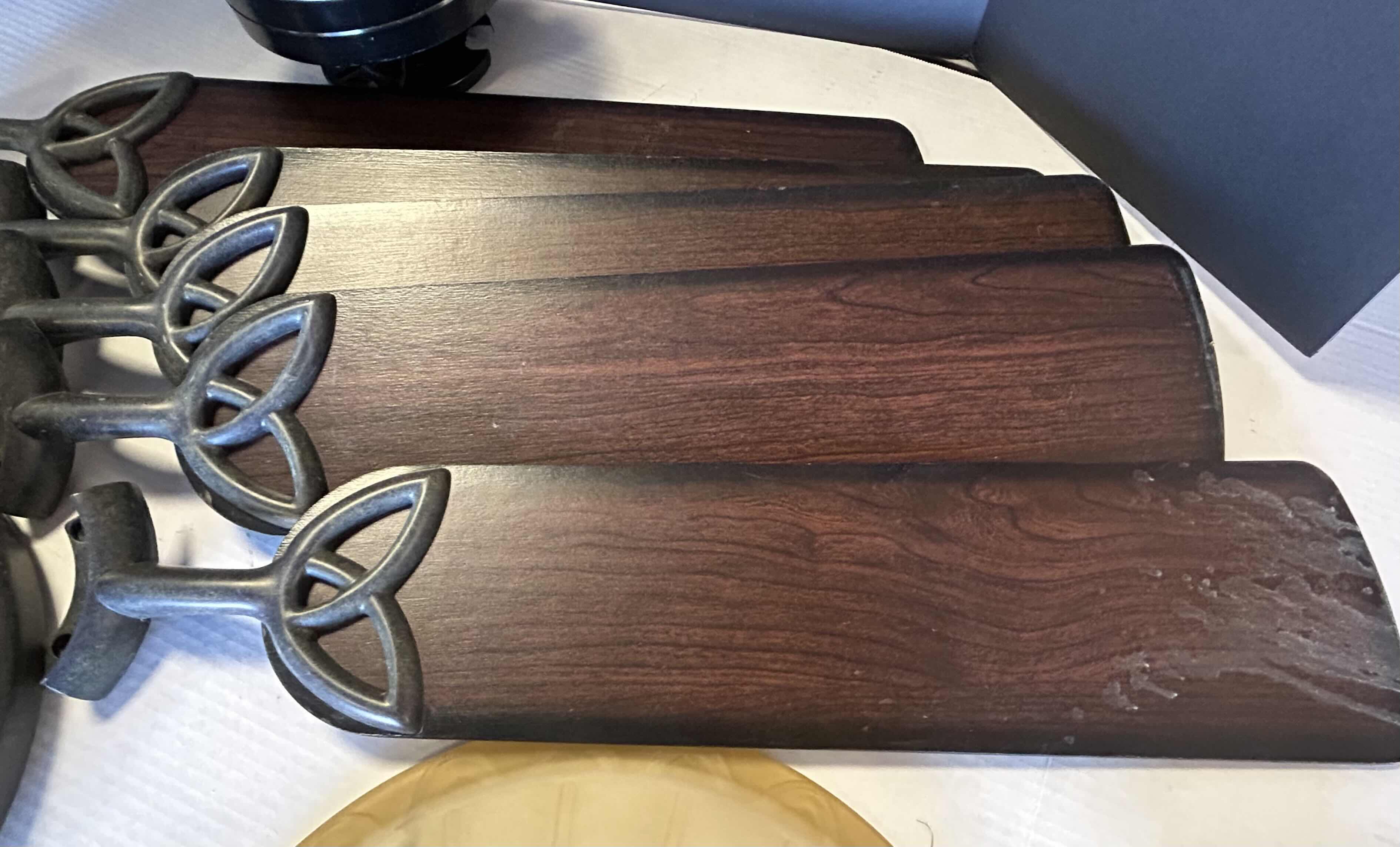 Photo 1 of CEILING FAN LIGHT W DARK WOOD 24" BLADES  