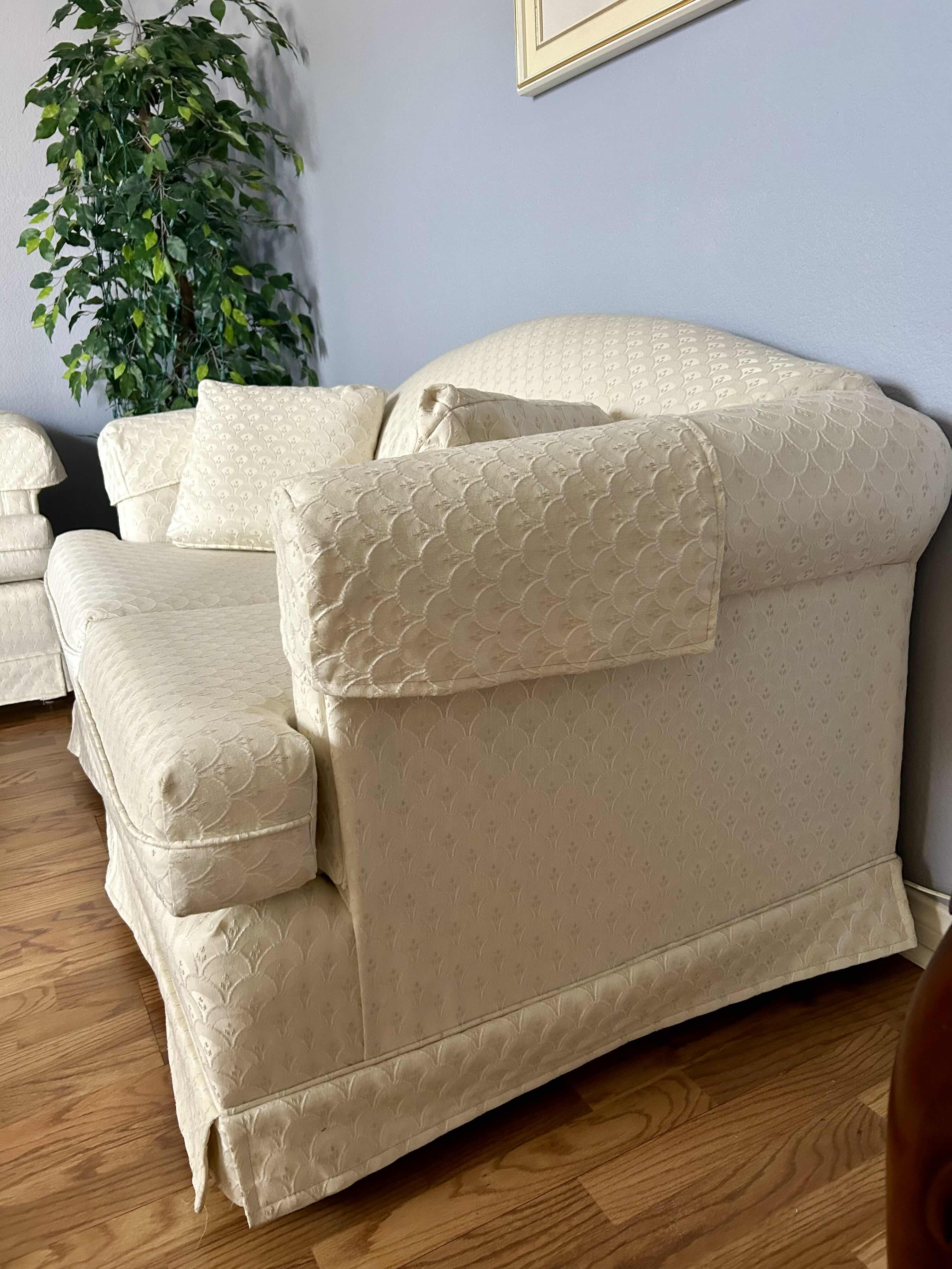 Photo 1 of 4'  WALKER OFF WHITE UPHOLSTERED LOVESEAT