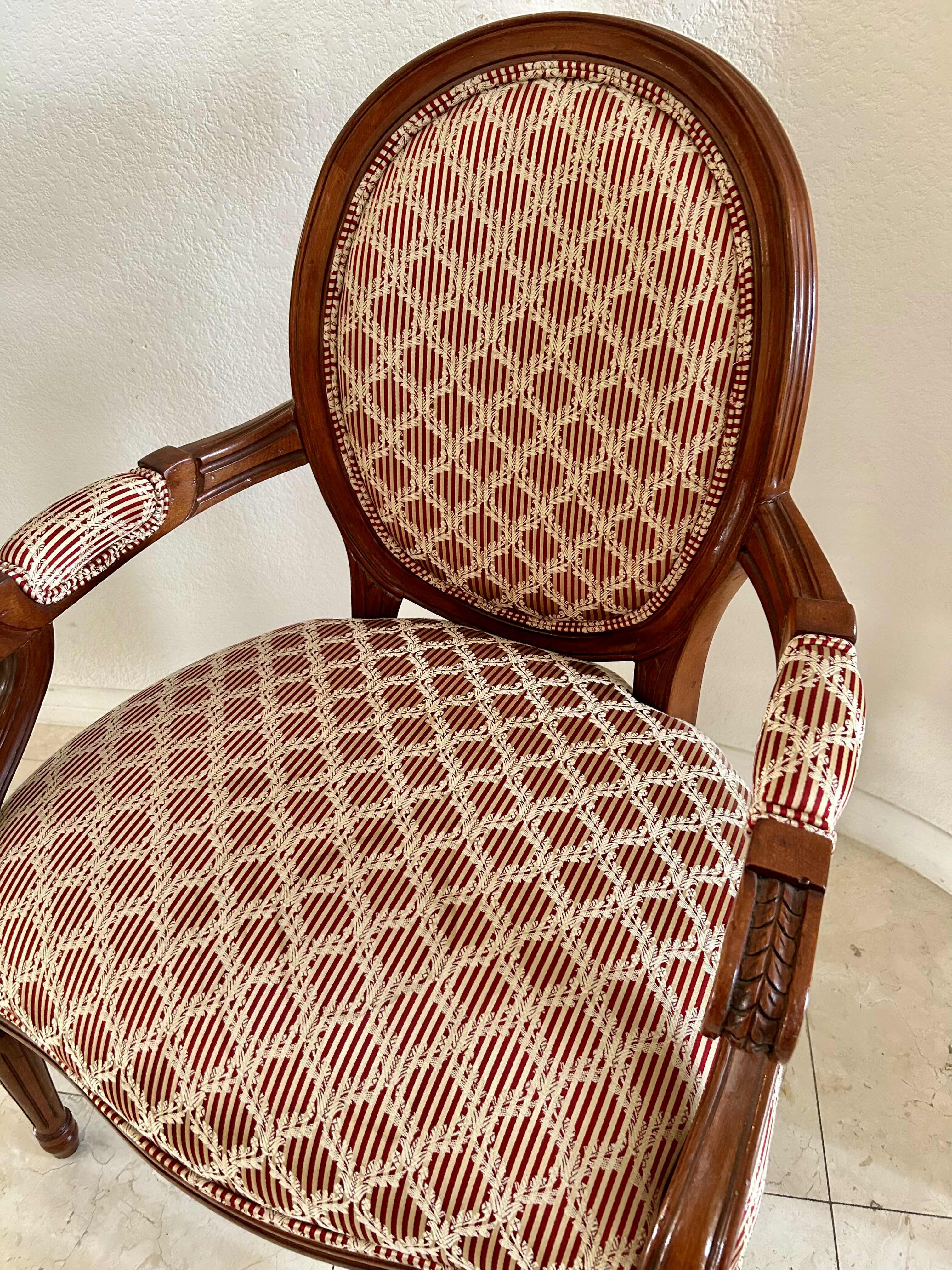 Photo 1 of FRENCH LOUIS XVI CHERRY ARM CHAIR