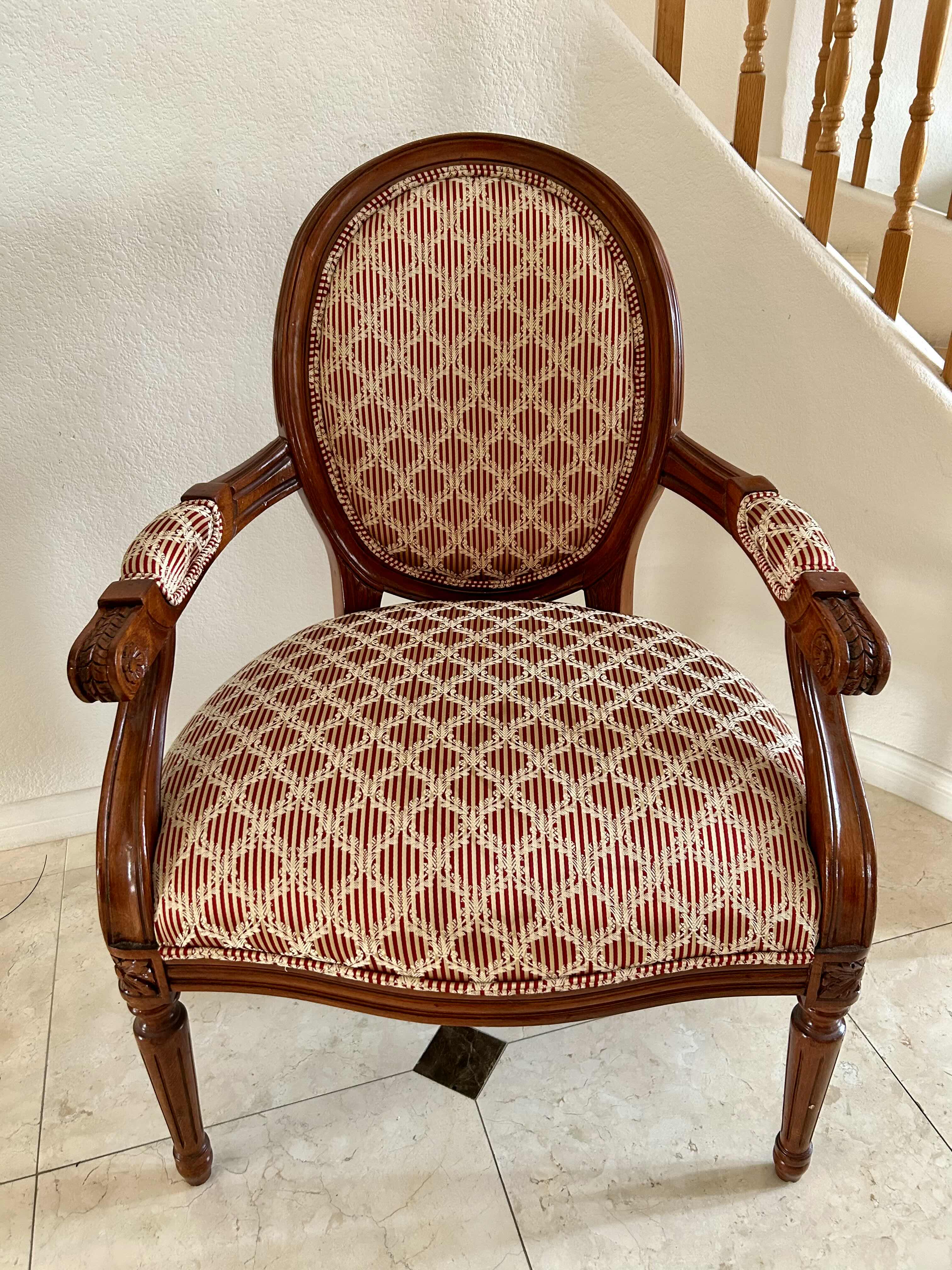 Photo 1 of FRENCH LOUIS XVI CHERRY ARM CHAIR