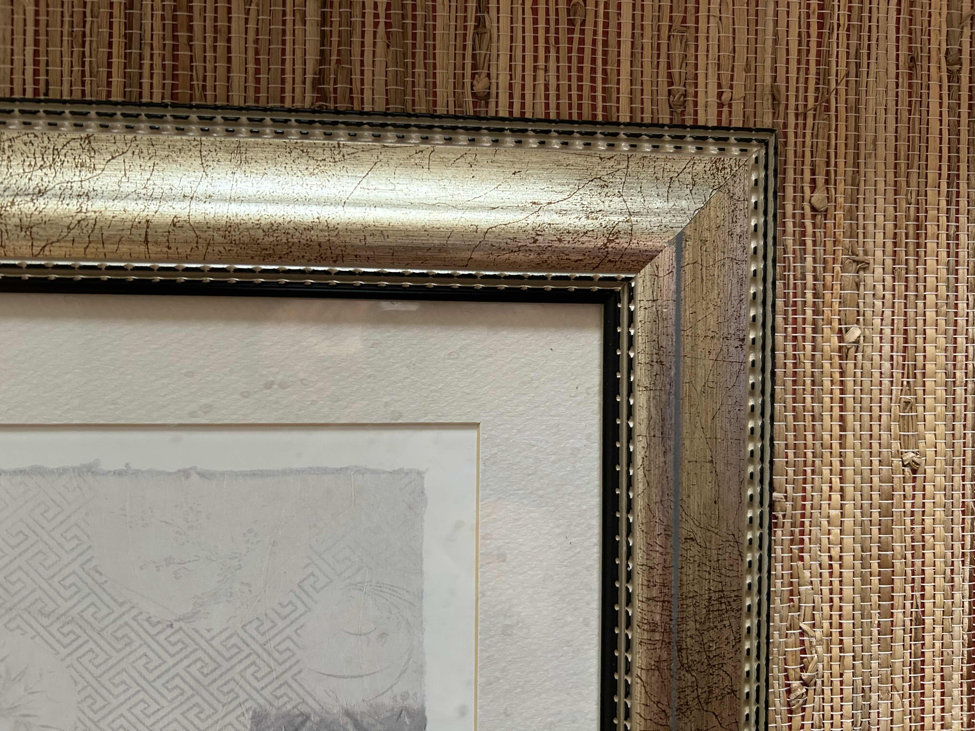 Photo 1 of FLOWER ARTWORK IN GOLD CRACKLED FRAME 20” X 24”