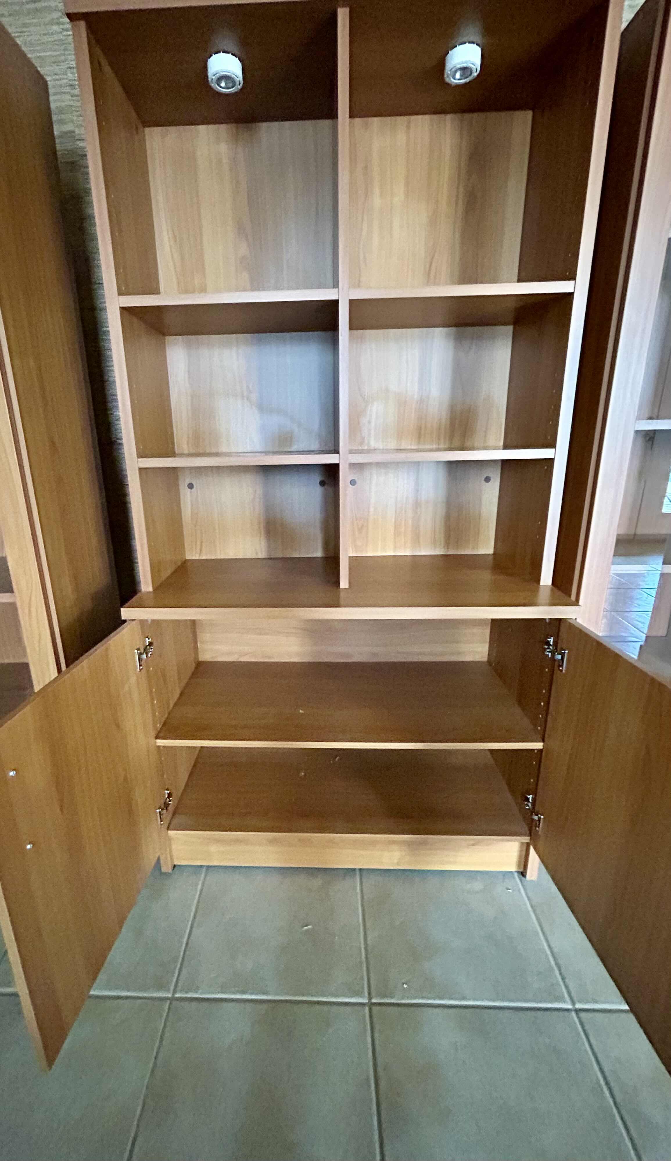 Photo 1 of 2 PC-HONEY PRESSED WOOD LIBRARY BOOKCASE 38” X 17” H 72”
