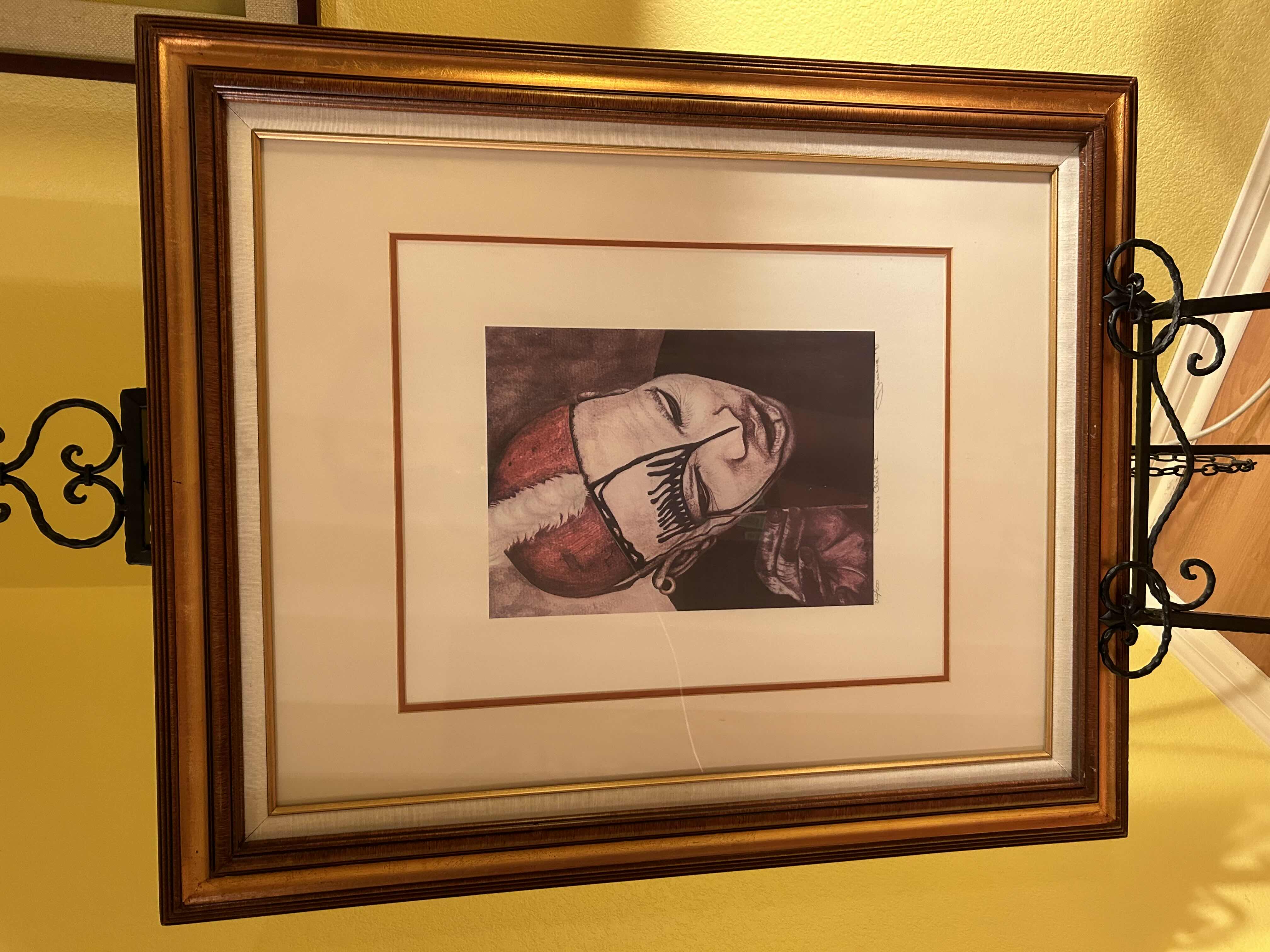 Photo 1 of FRAMED "MASK" ORIGINAL PASTEL NUMBERED & SIGNED ARTWORK 29” X 36”

STAND NOT INCLUDED