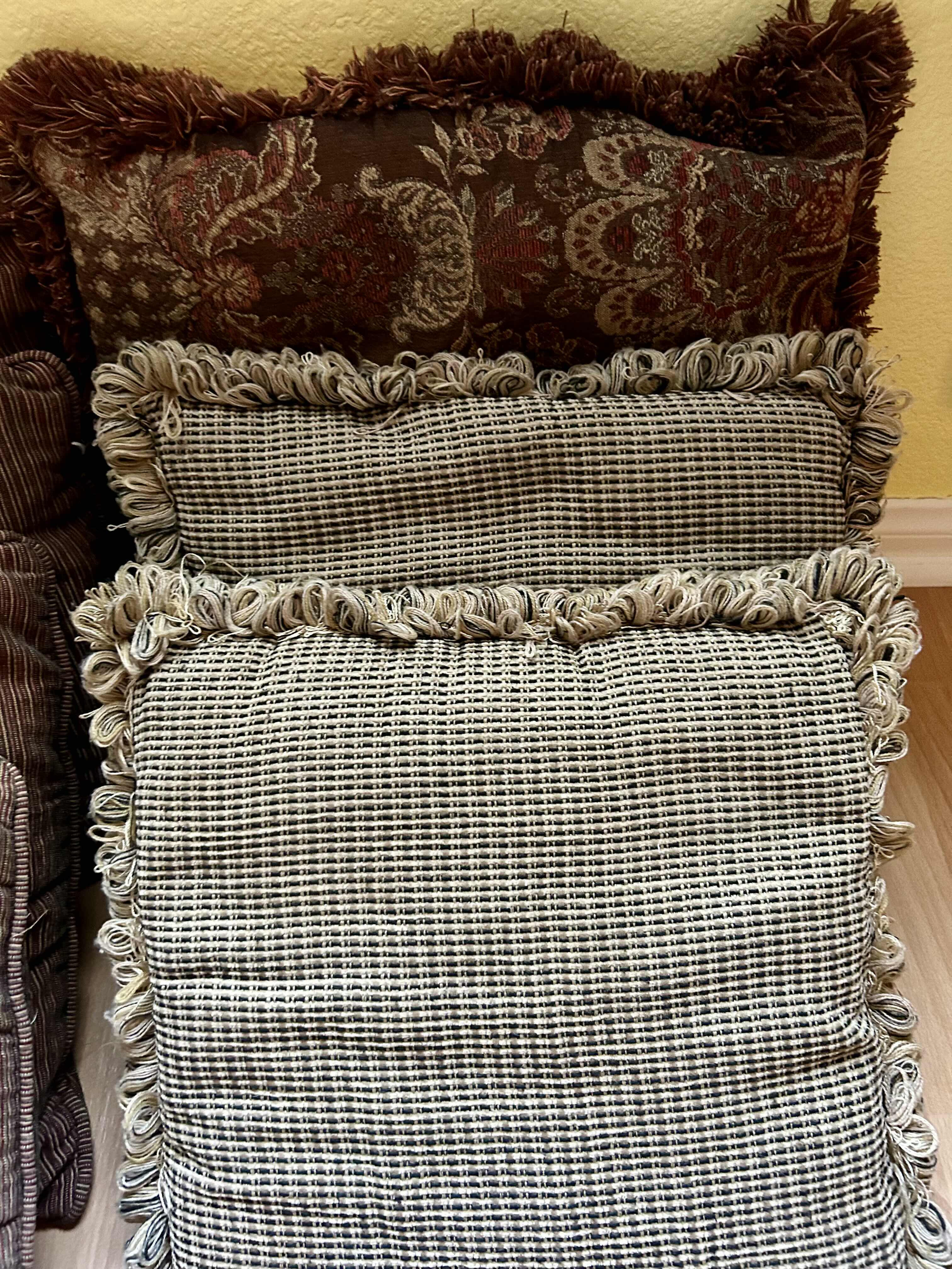 Photo 1 of 6 DECORATIVE THROW PILLOWS IN MAROON AND BROWN