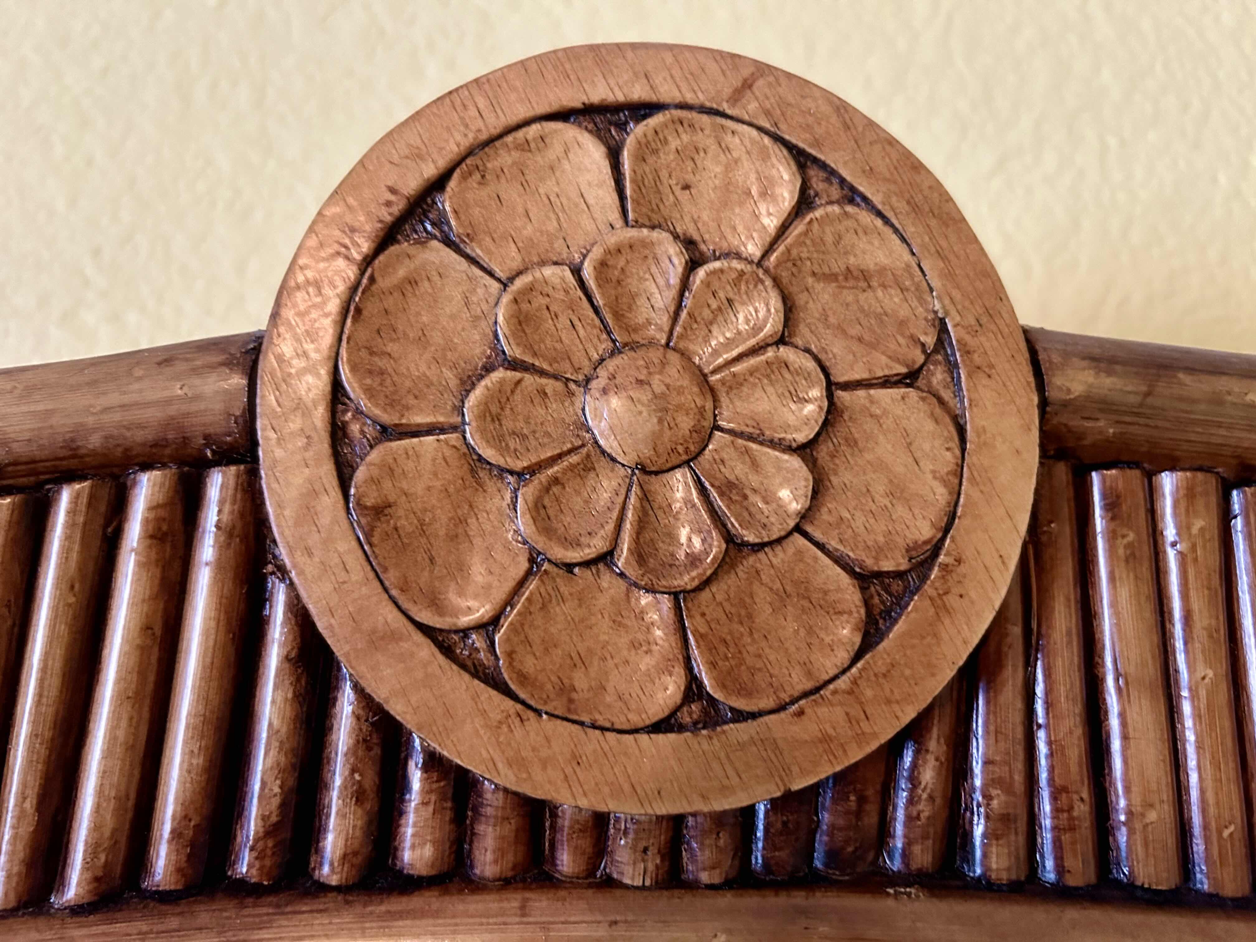 Photo 3 of POLYNESIAN WICKER RATTAN TROPICAL DRESSER WITH ATTACHED BEVELED MIRROW  67” X 18” H84”
