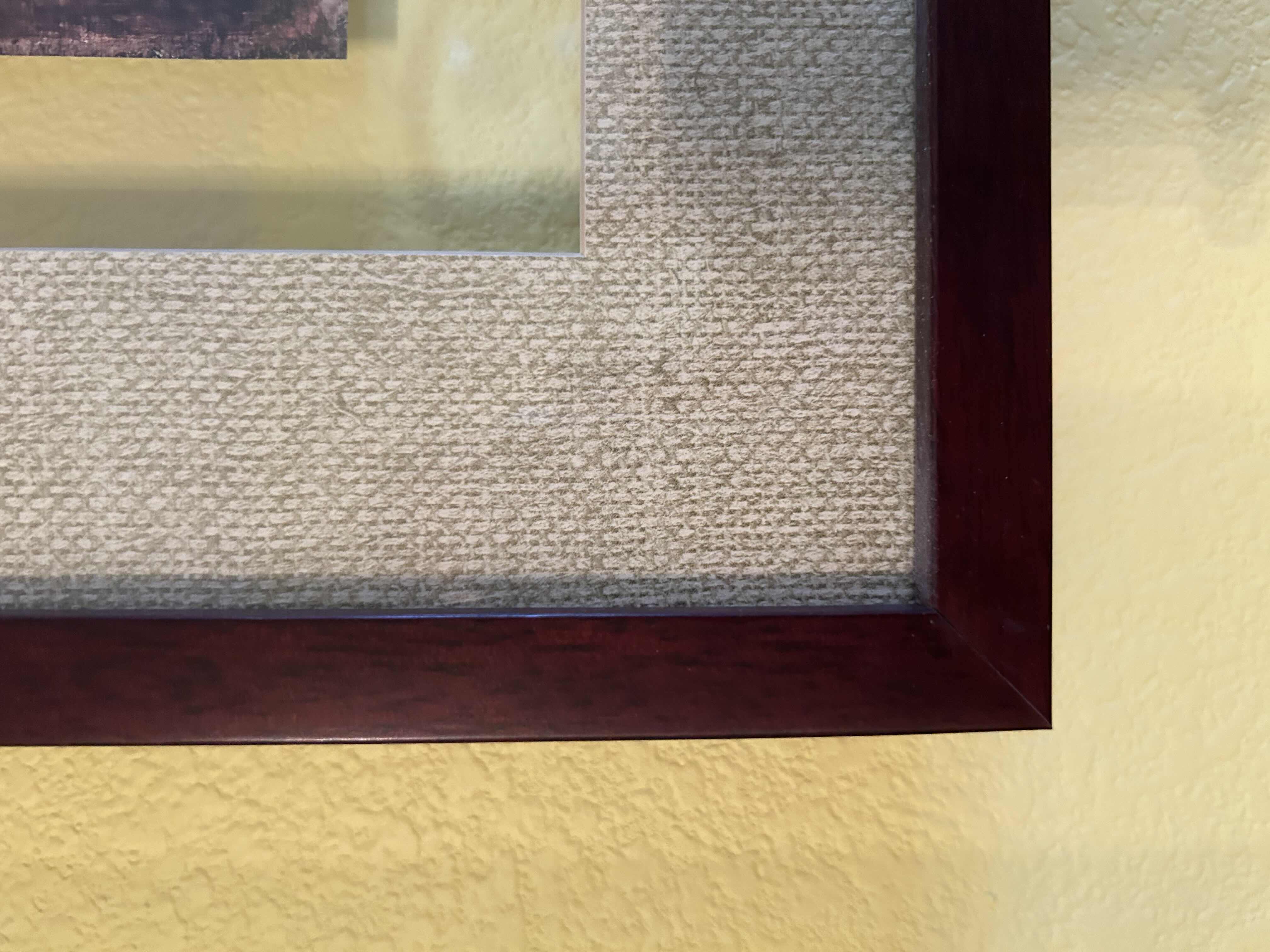 Photo 1 of DARK WOOD FRAMED ZEBRA ARTWORK PRINT 21” X 21”
