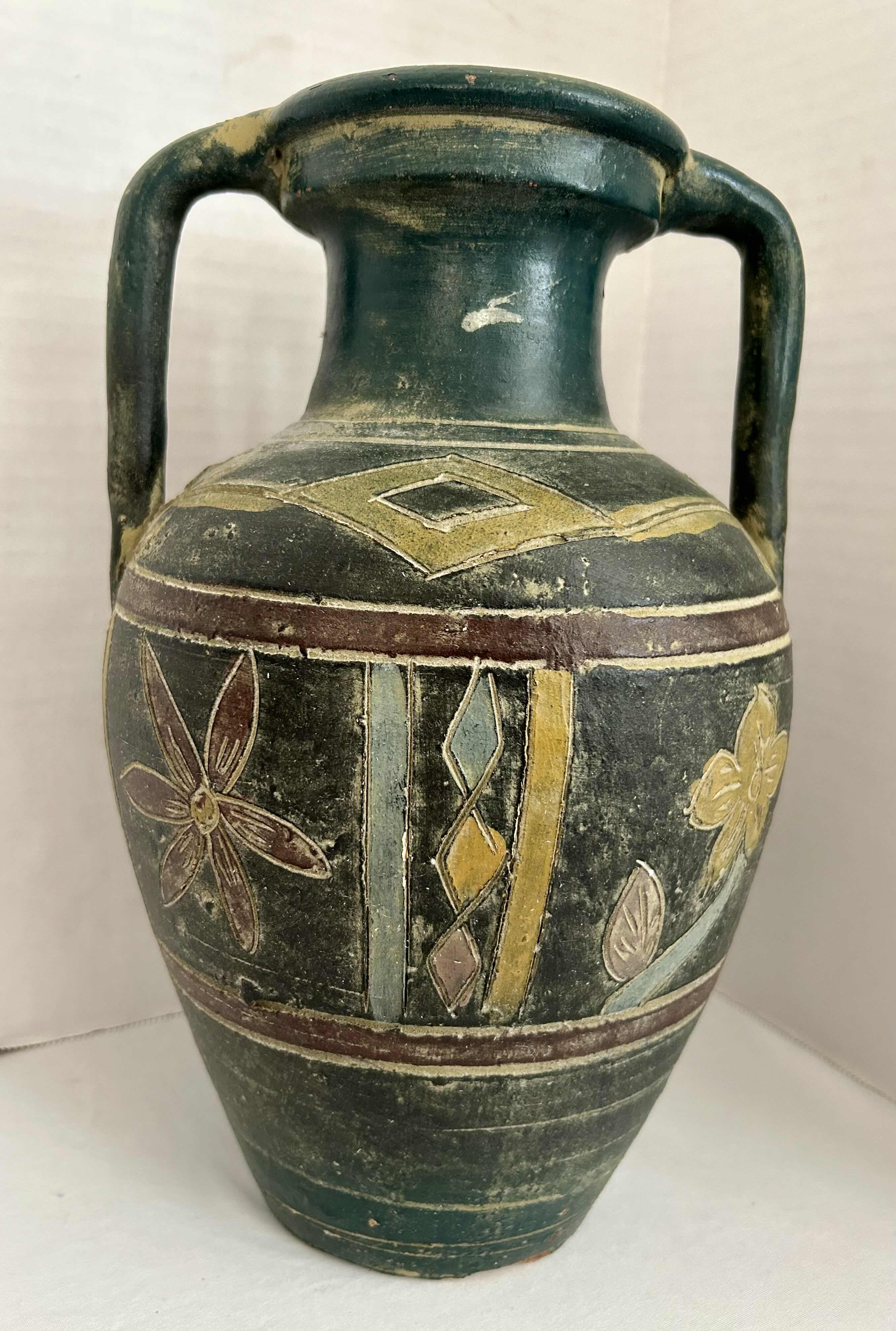 Photo 1 of "RHAPSODY " BY NORMAN A. HUGHES COLORS OF LIFE COLLECTION NUMBERED 823 OF 6898 H10” AND RIVER JUNCTION POTTERY TWO HANDLED JUG H12”