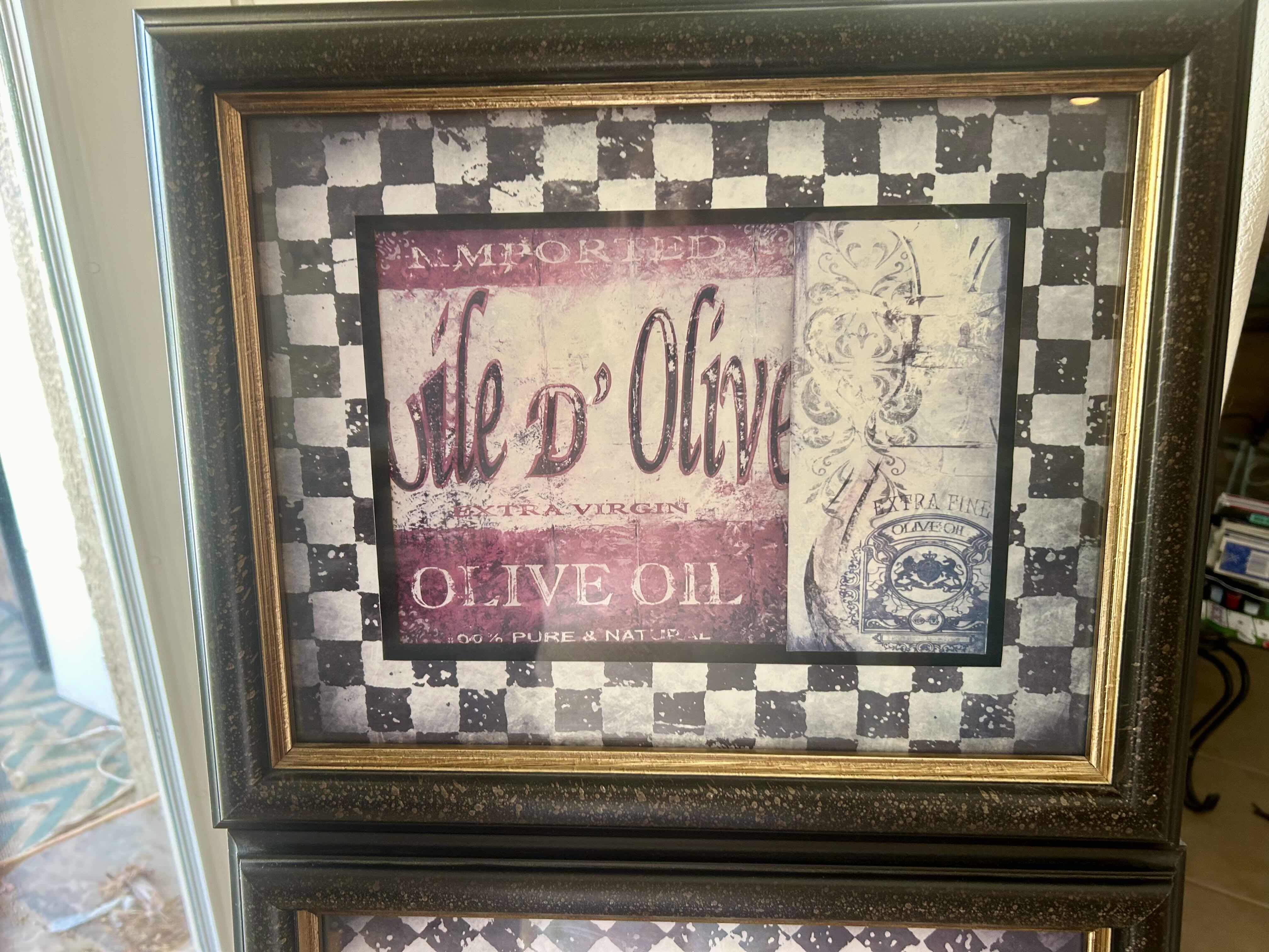 Photo 1 of 2- BLACK FRAMED "KITCHEN" ARTWORK 17” X 14” 